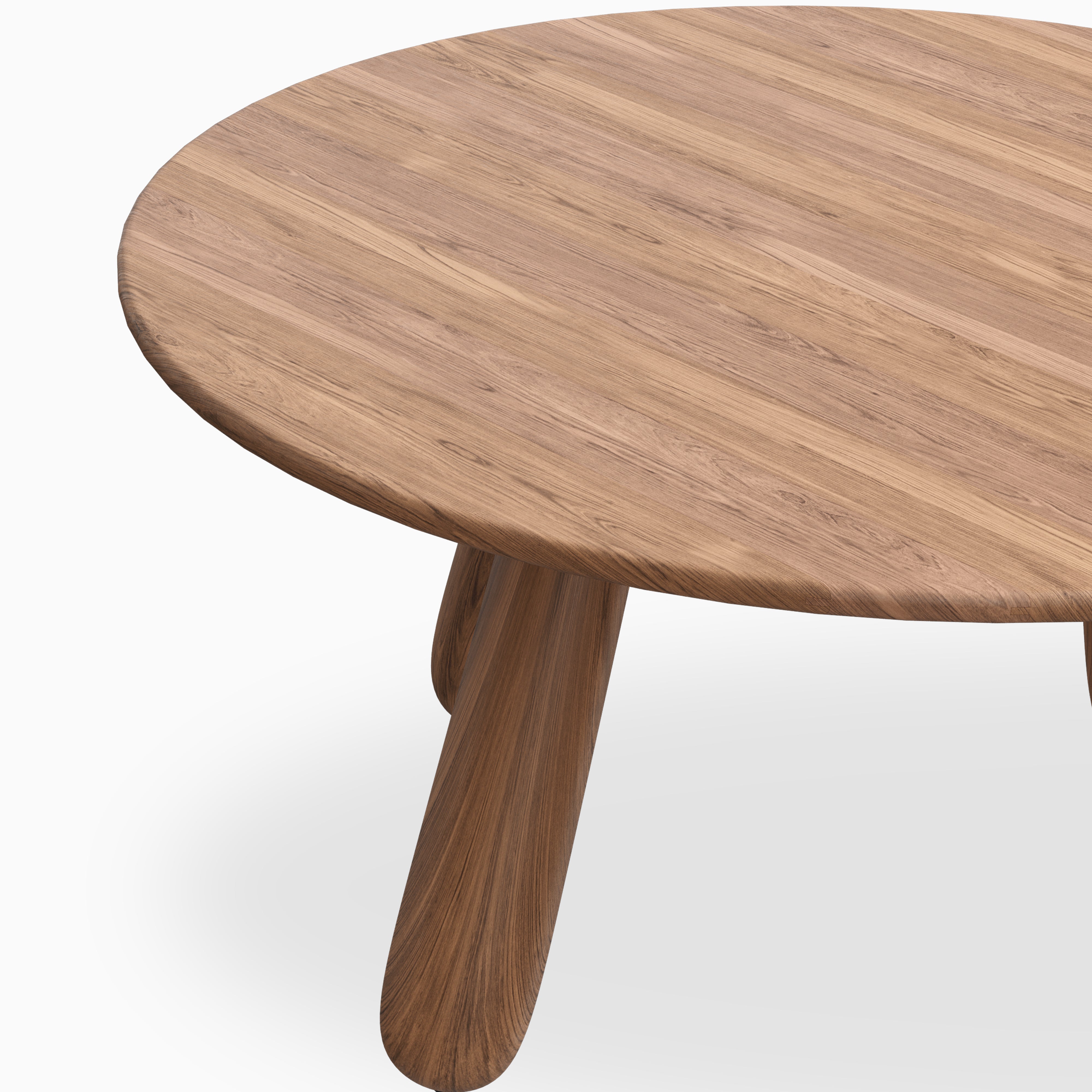 Dorien Walnut Round Dining Table in Matte, 60"