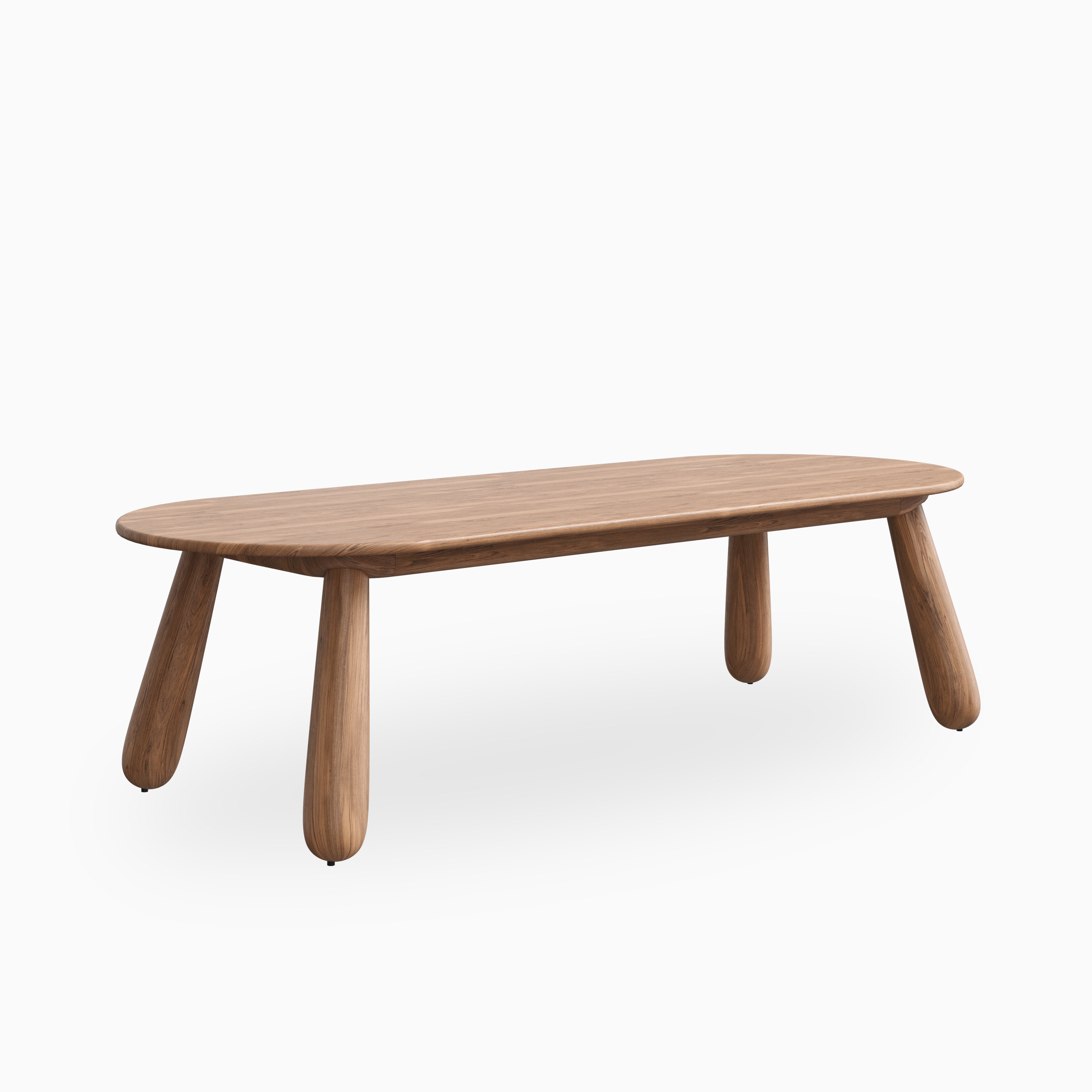 Dorien Walnut Oval Dining Table in Matte, 110"
