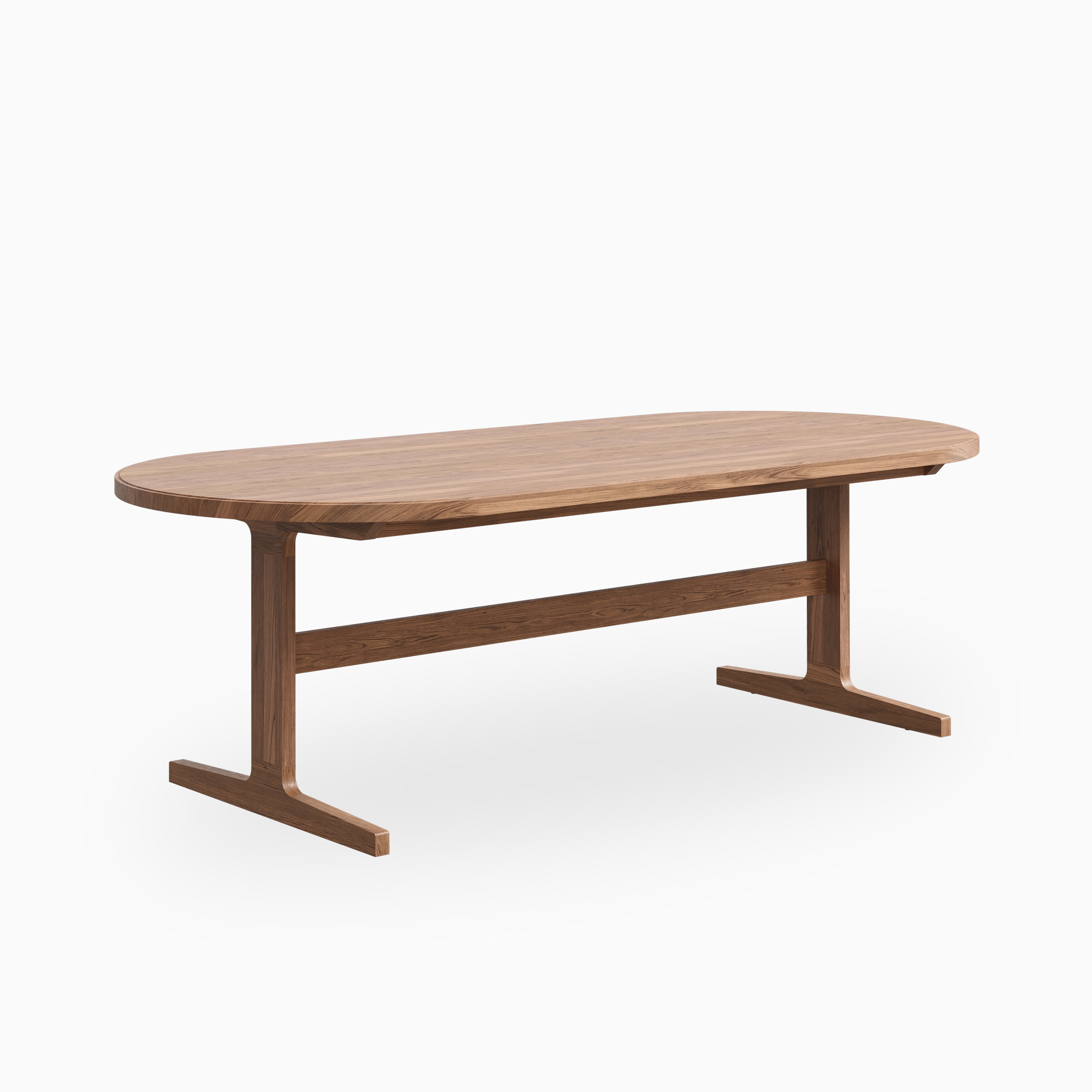 Fleurin Walnut Oval Dining Table in Matte, 96"