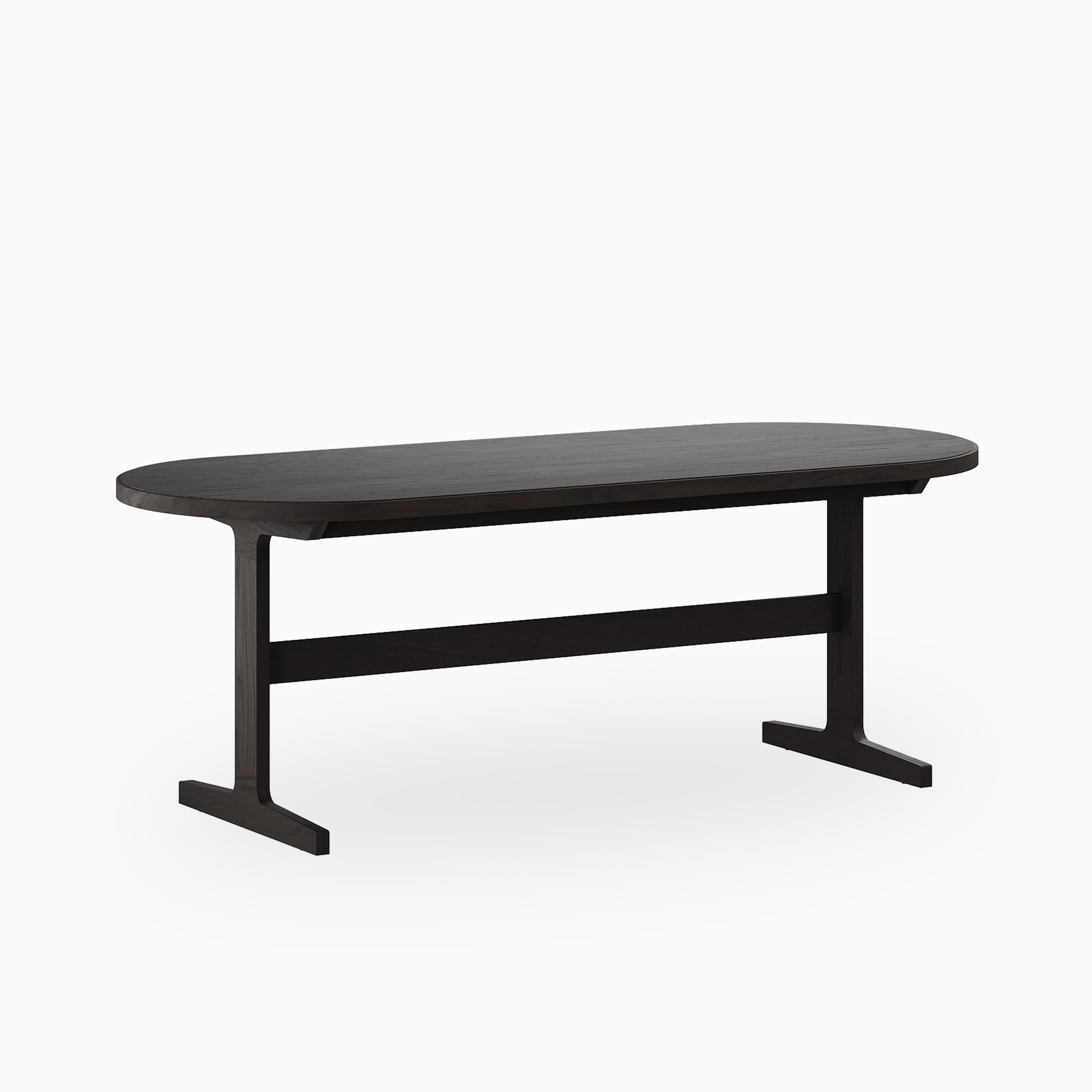 Fleurin Ash Oval Dining Table in Mocha, 84