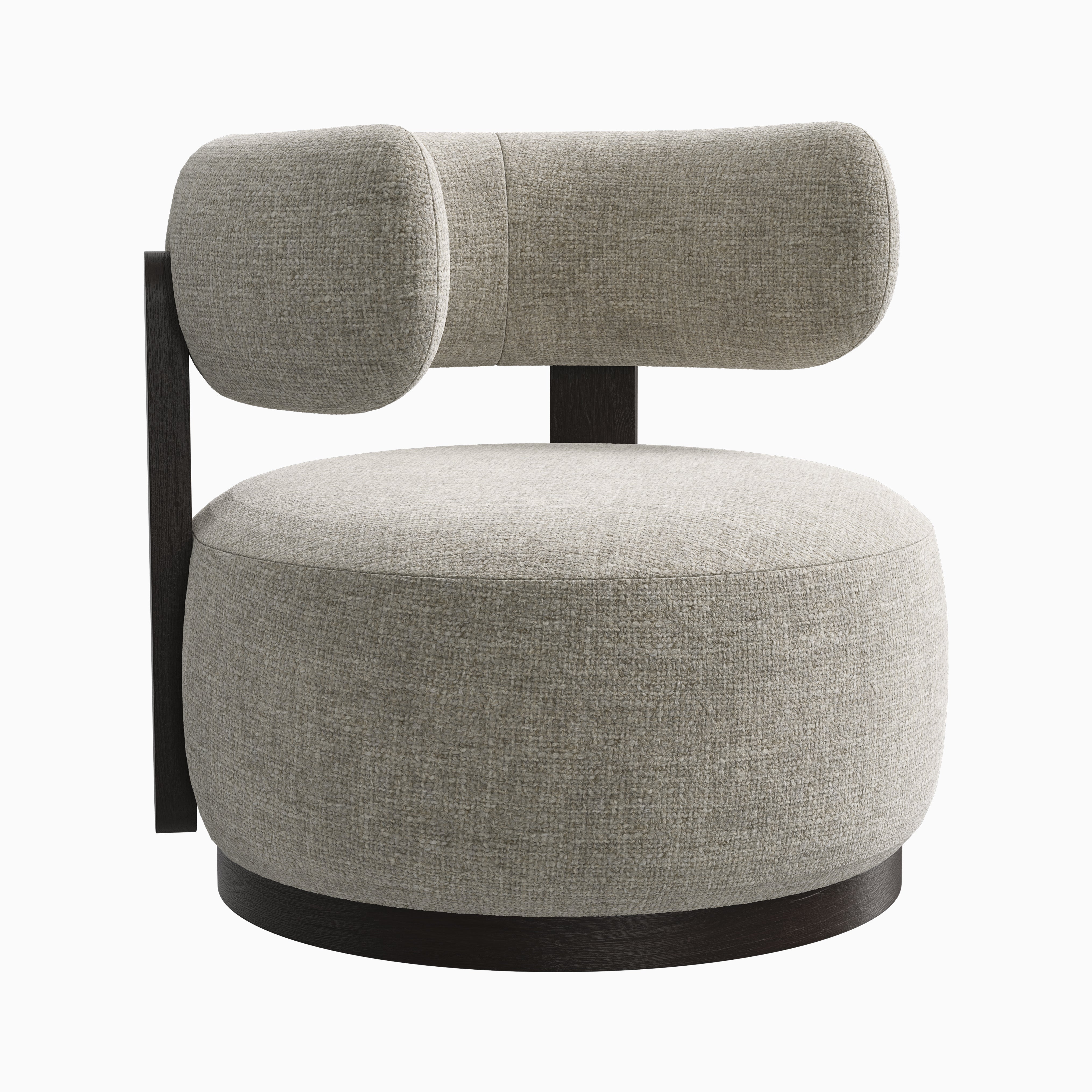 Leandro Swivel Chair in Mocha/Bone