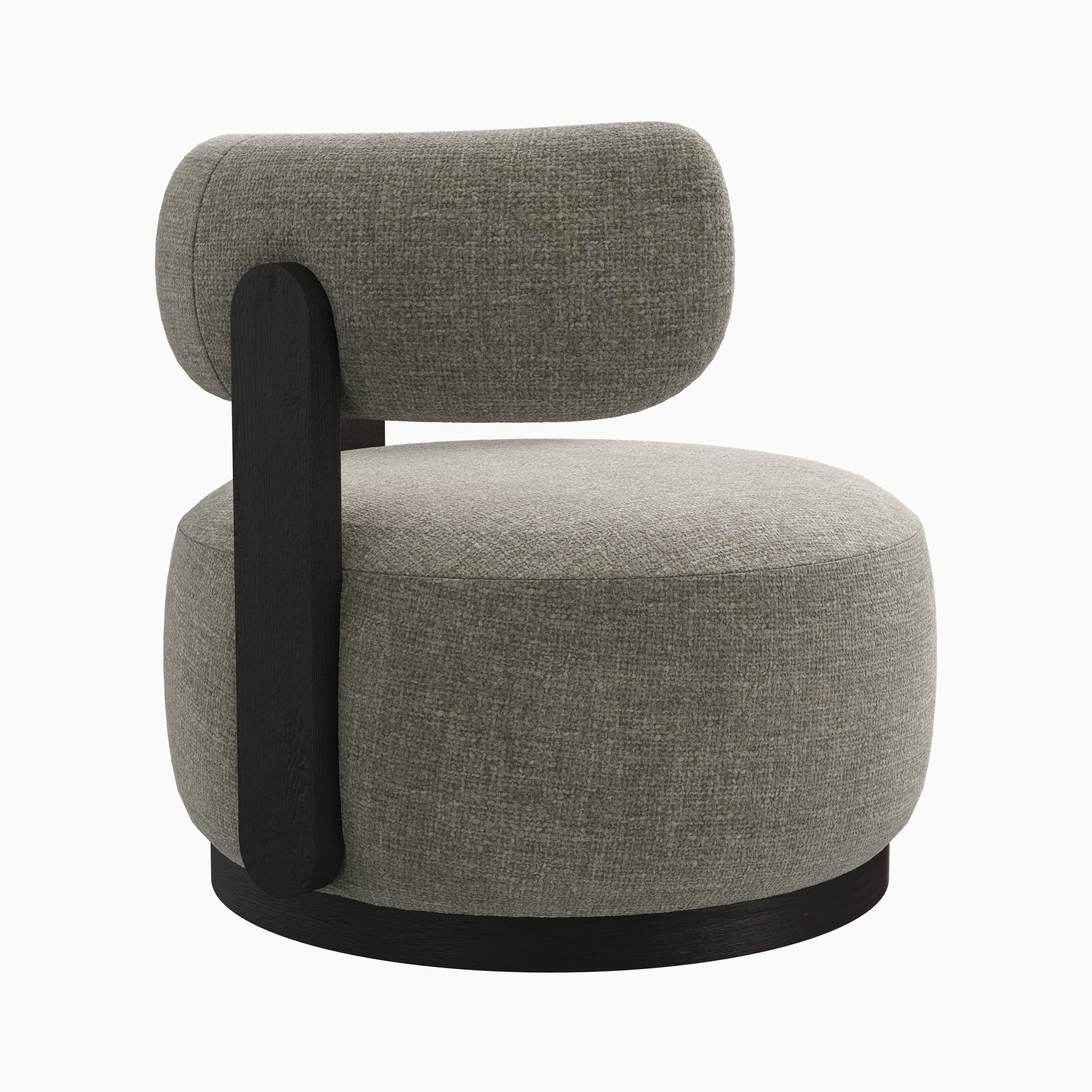 Leandro Swivel Chair in Mocha/Bone