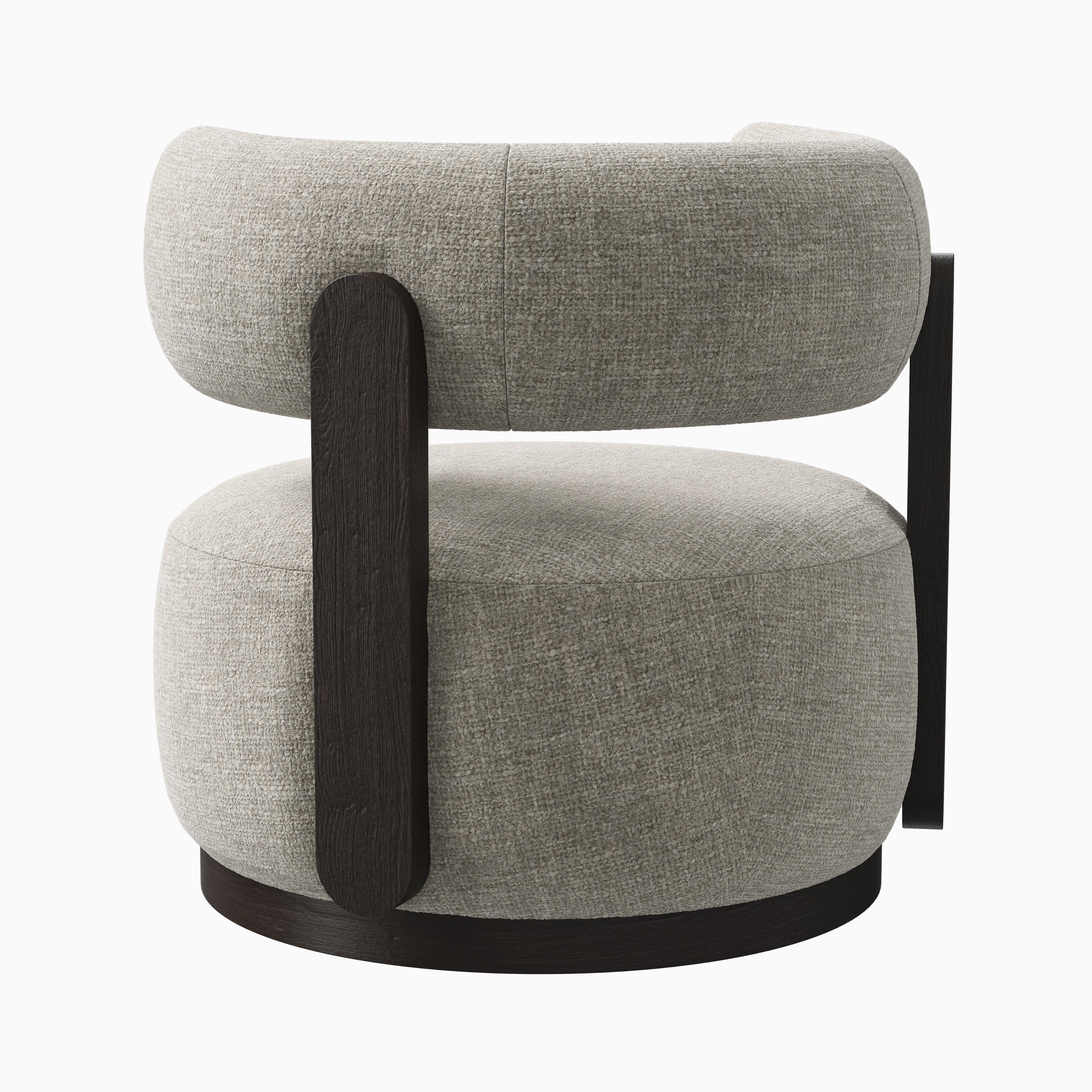 Leandro Swivel Chair in Mocha/Bone