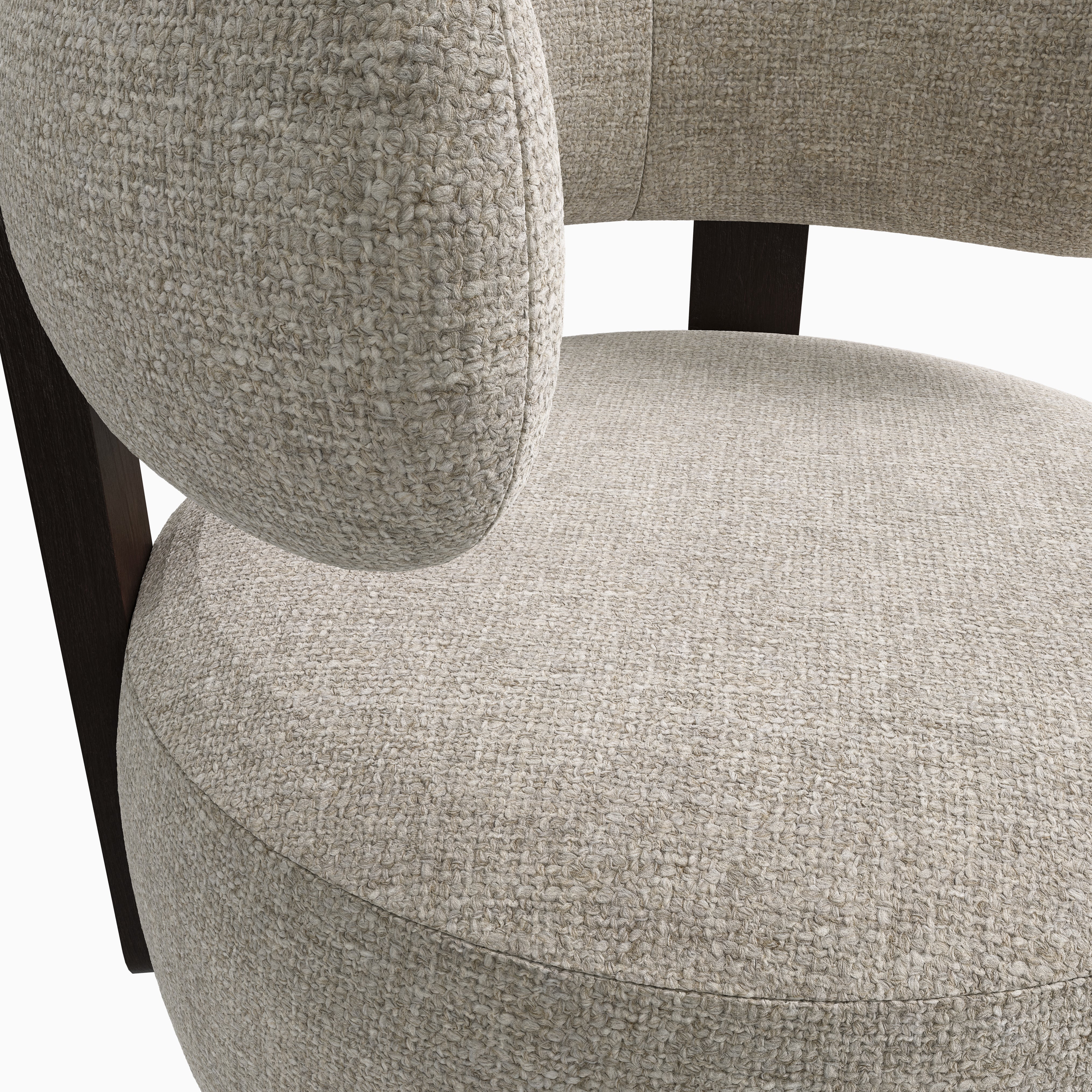 Leandro Swivel Chair in Mocha/Bone