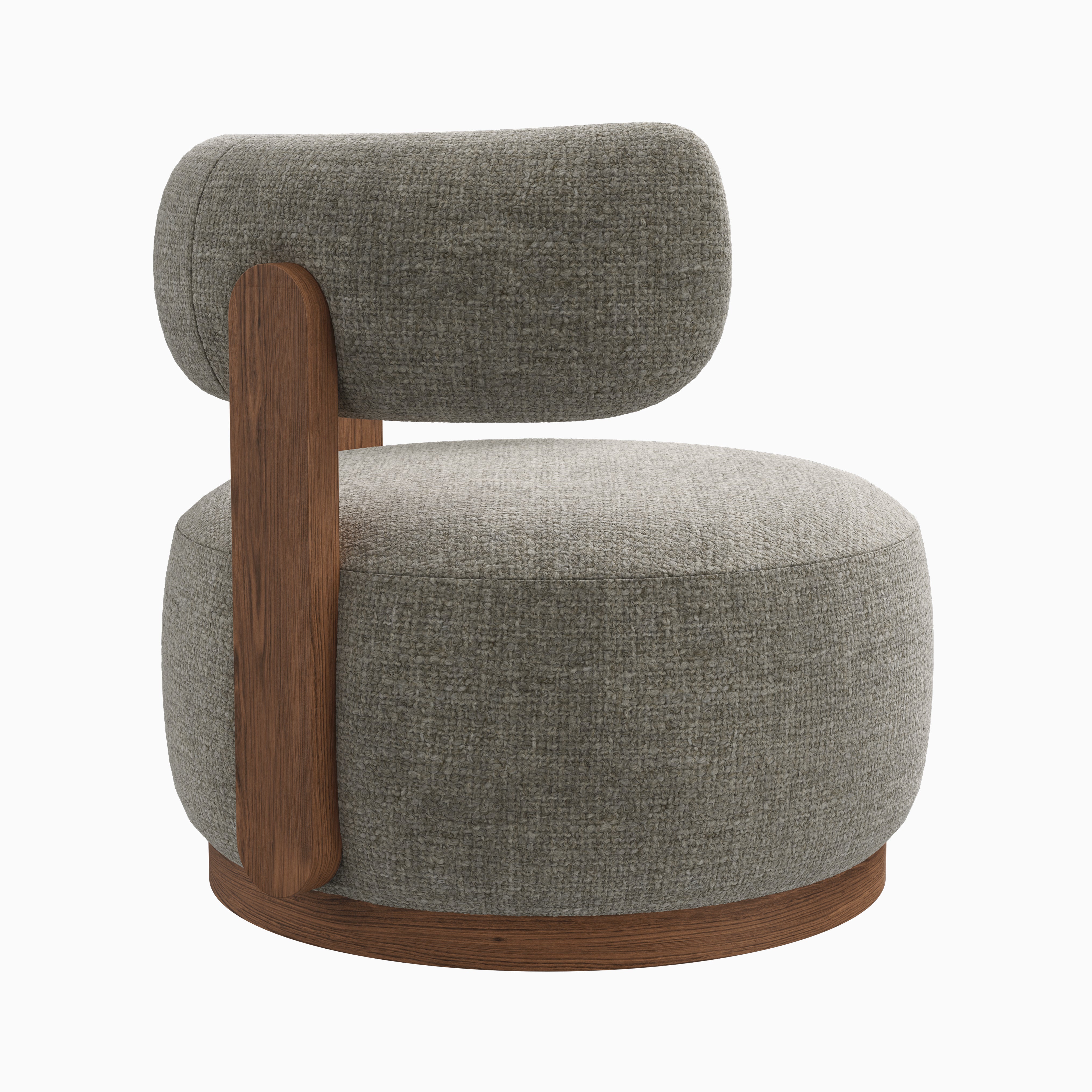Leandro Swivel Chair in Matte/Bone