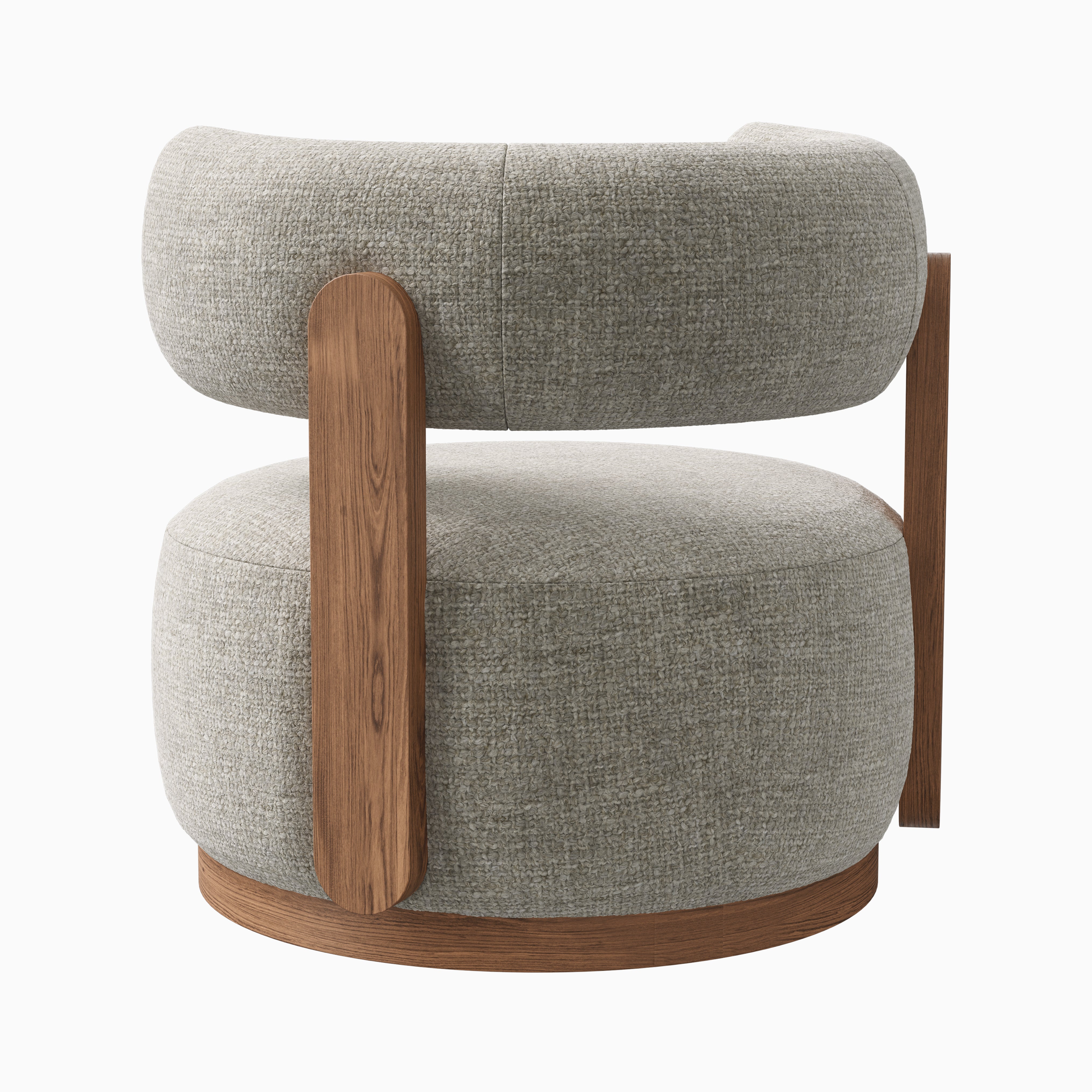 Leandro Swivel Chair in Matte/Bone