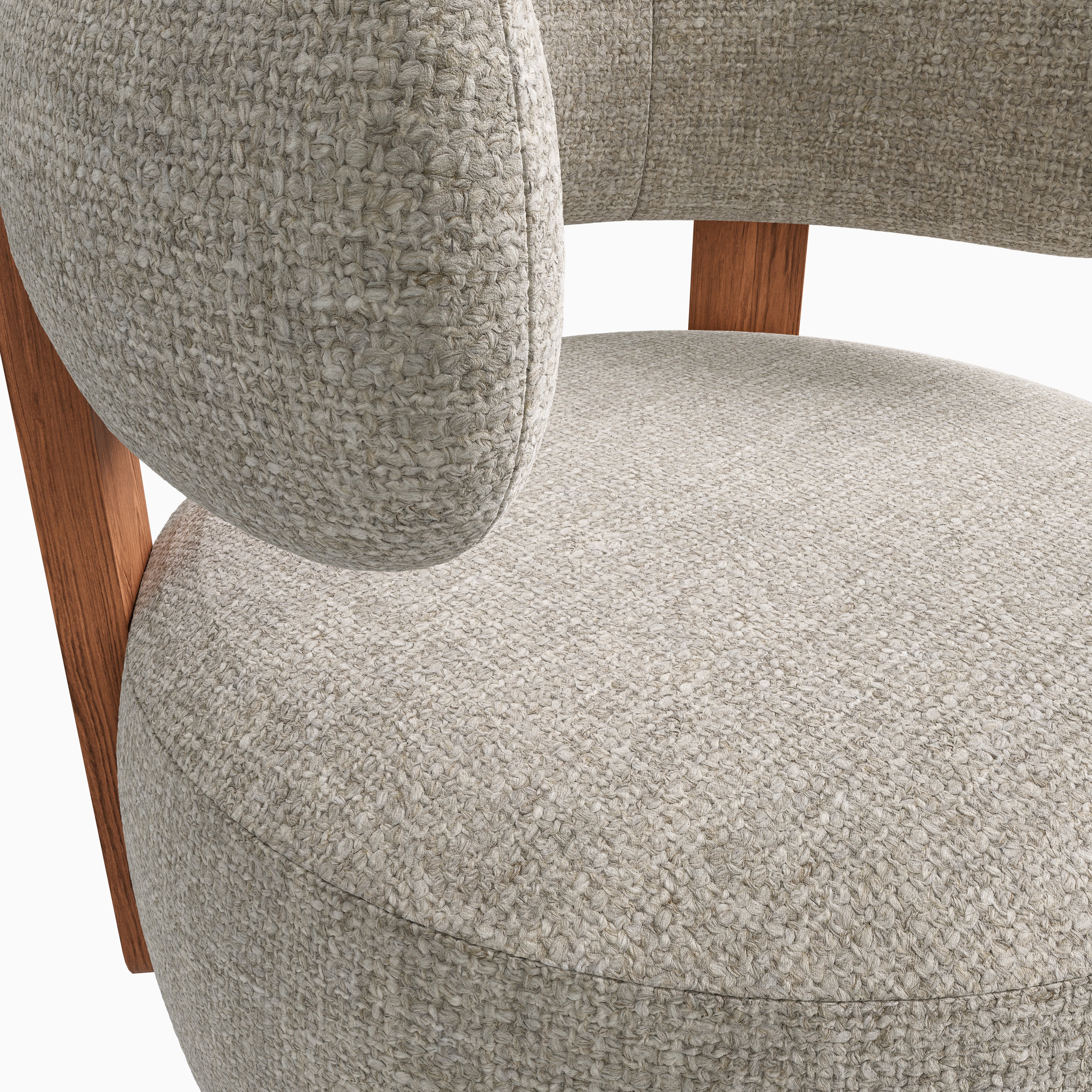 Leandro Swivel Chair in Matte/Bone
