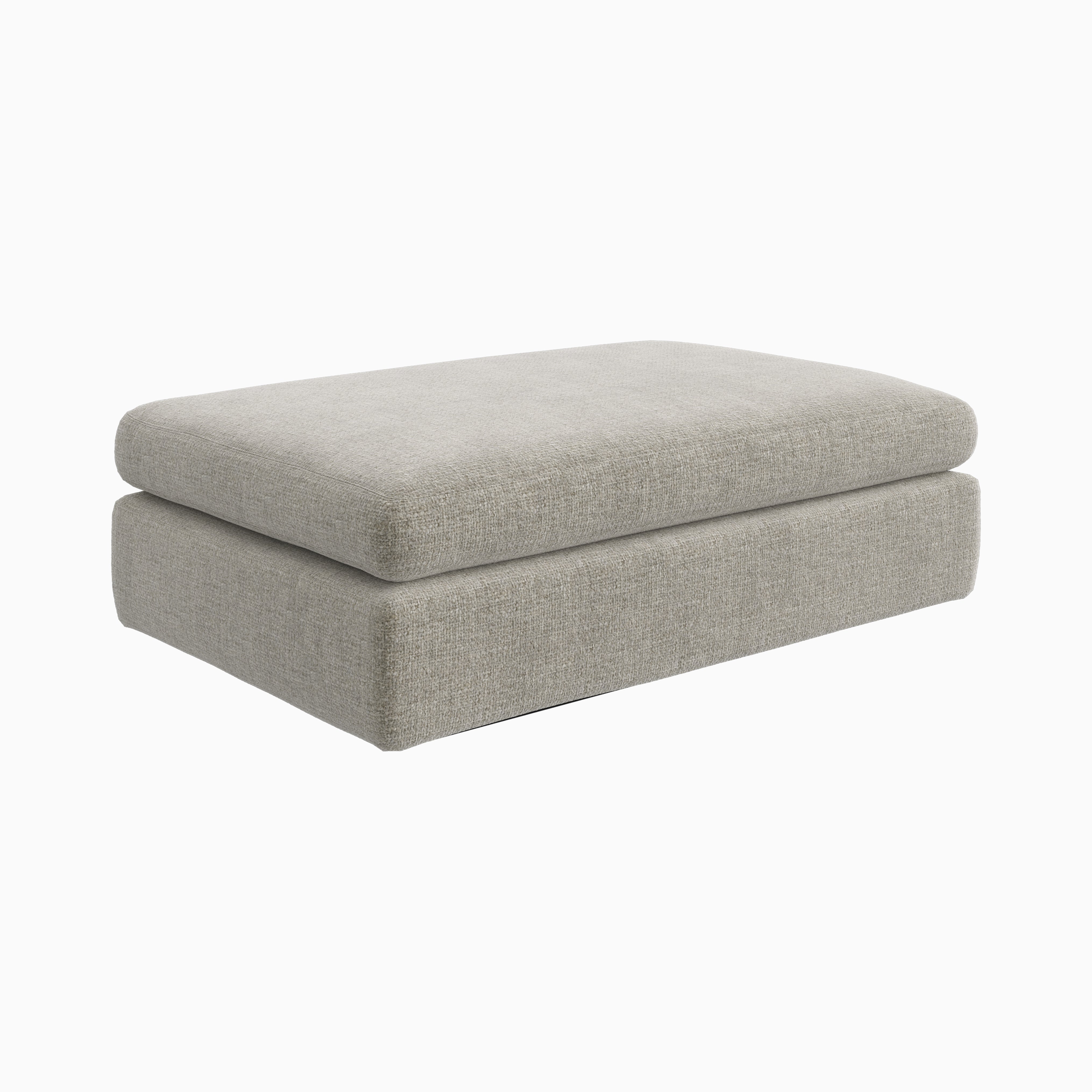 Aleric Ottoman in Bone, Large