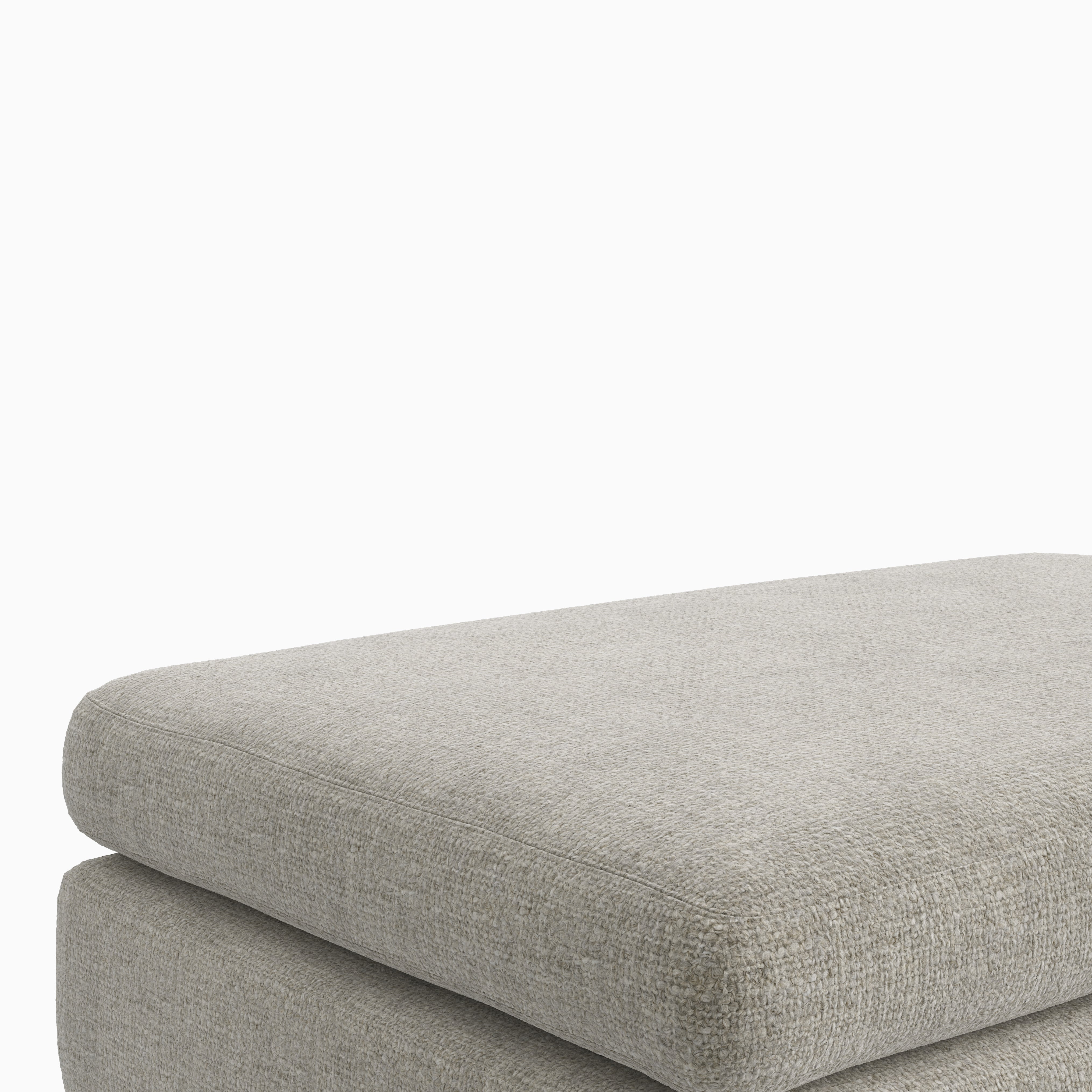 Aleric Ottoman in Bone, Large