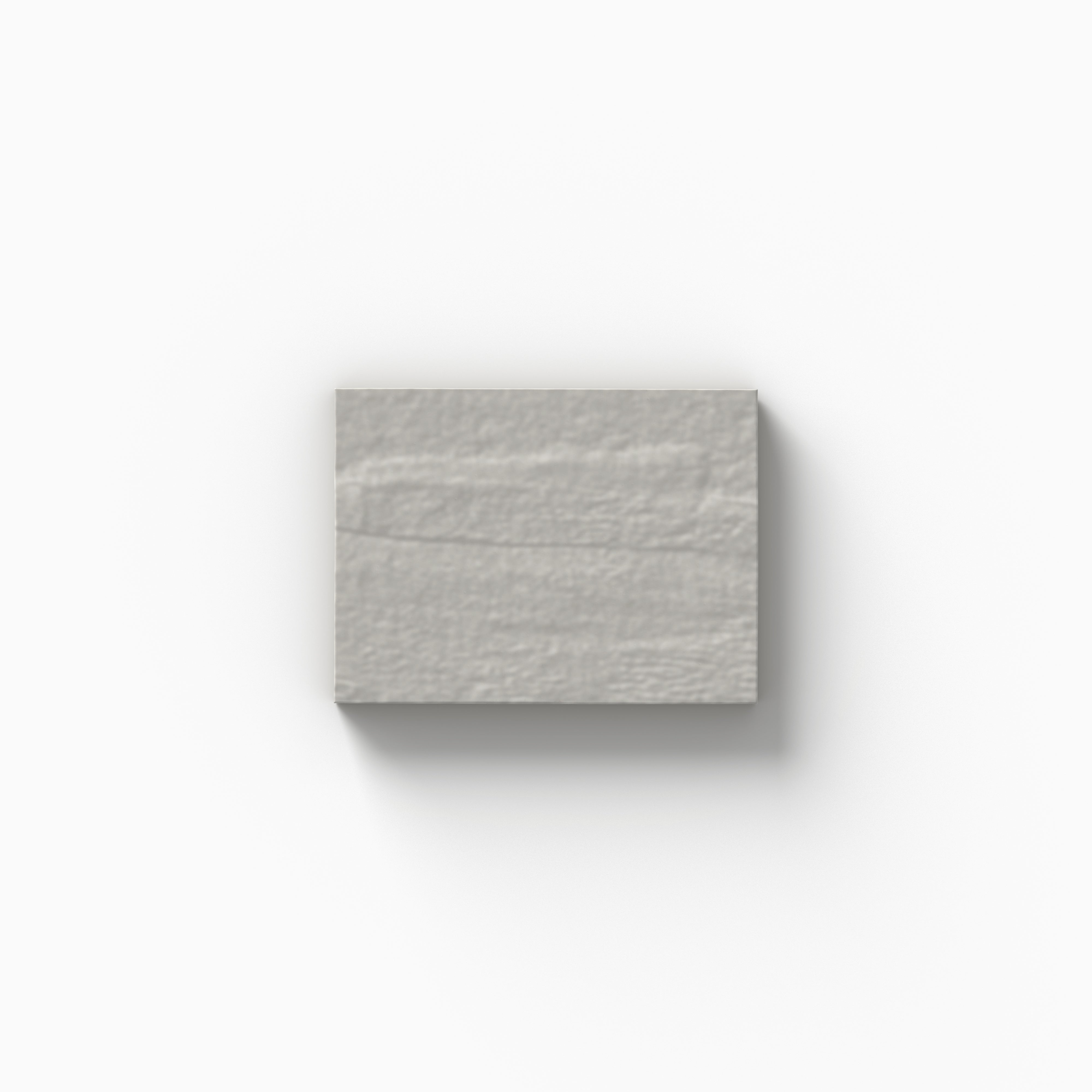 Light gray glossy 3x4 tile sample presented on a white background, featuring layered tonal variation and a smooth reflective glaze.