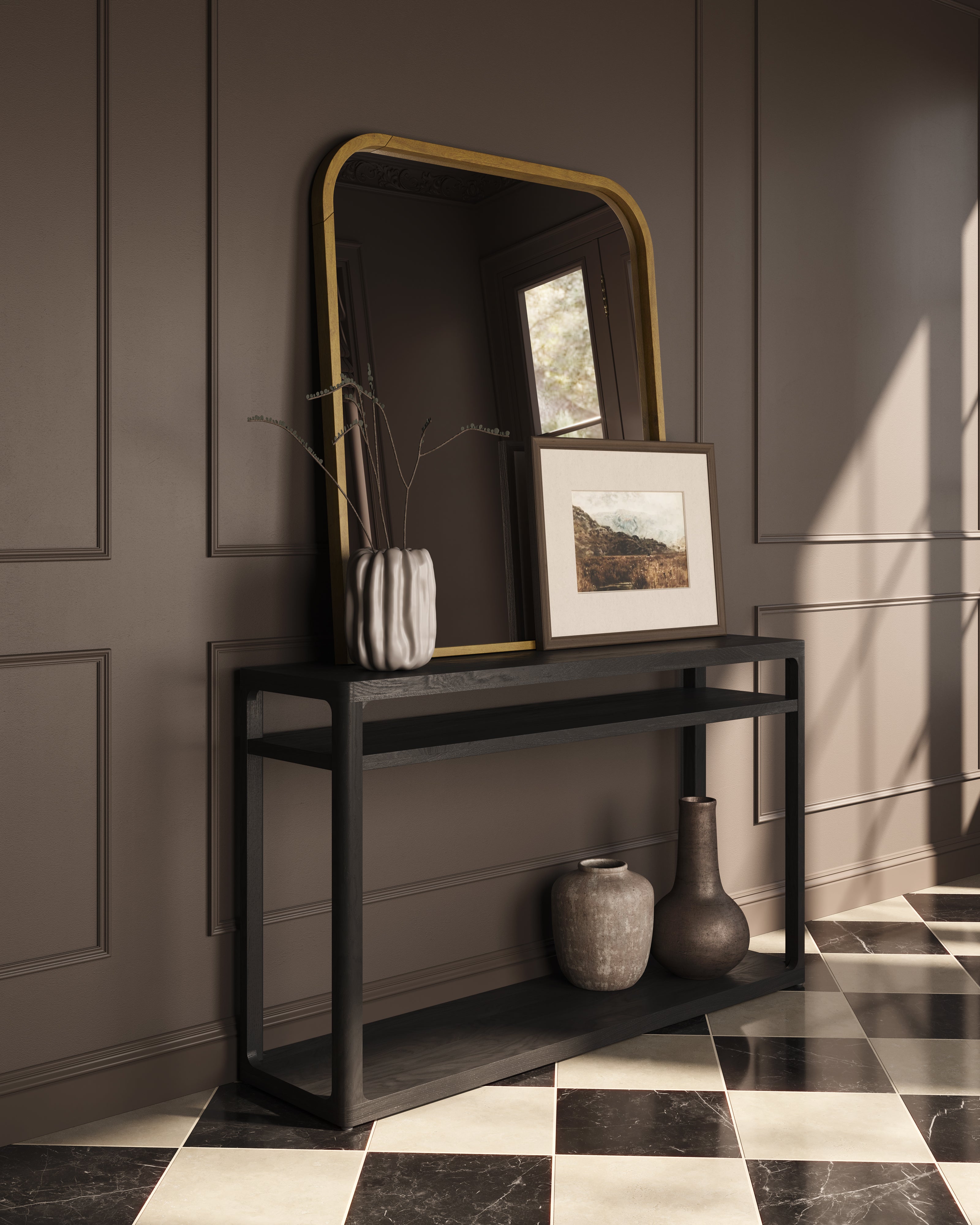 Lorian Mirror in Rustic Oak