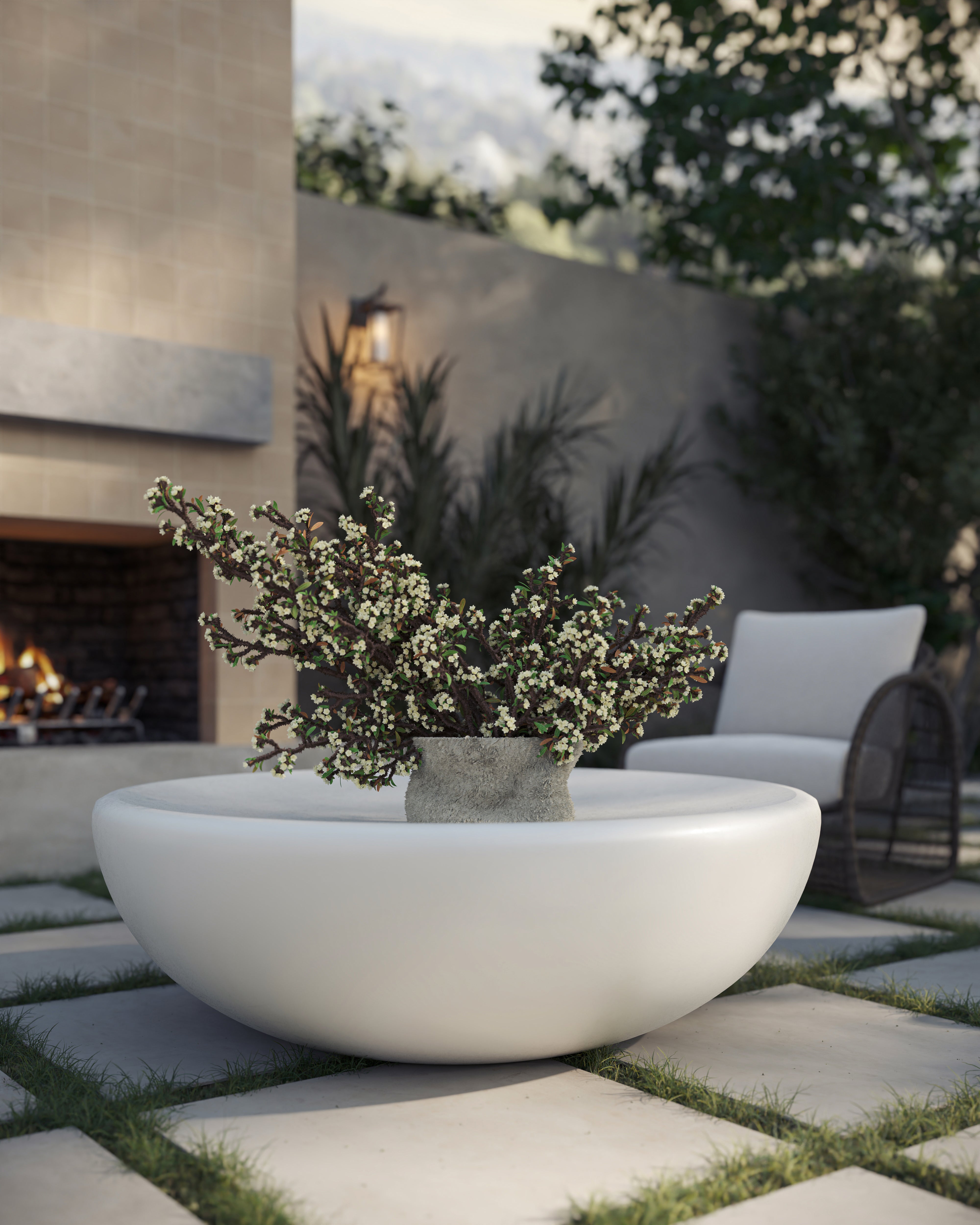 Alina Outdoor Coffee Table in White