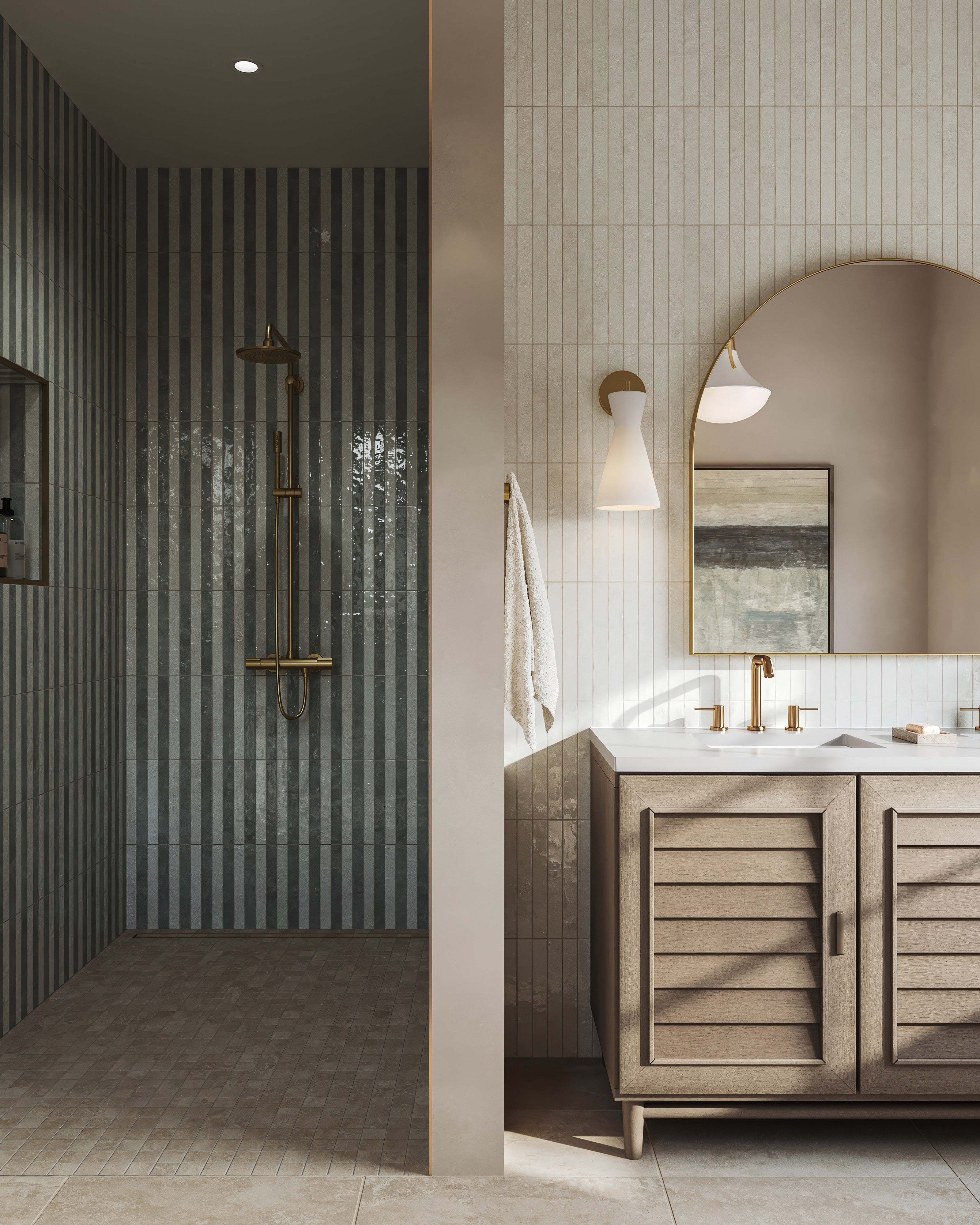 Mariel 1 x 12 Glossy Porcelain Tile in Opal Blue