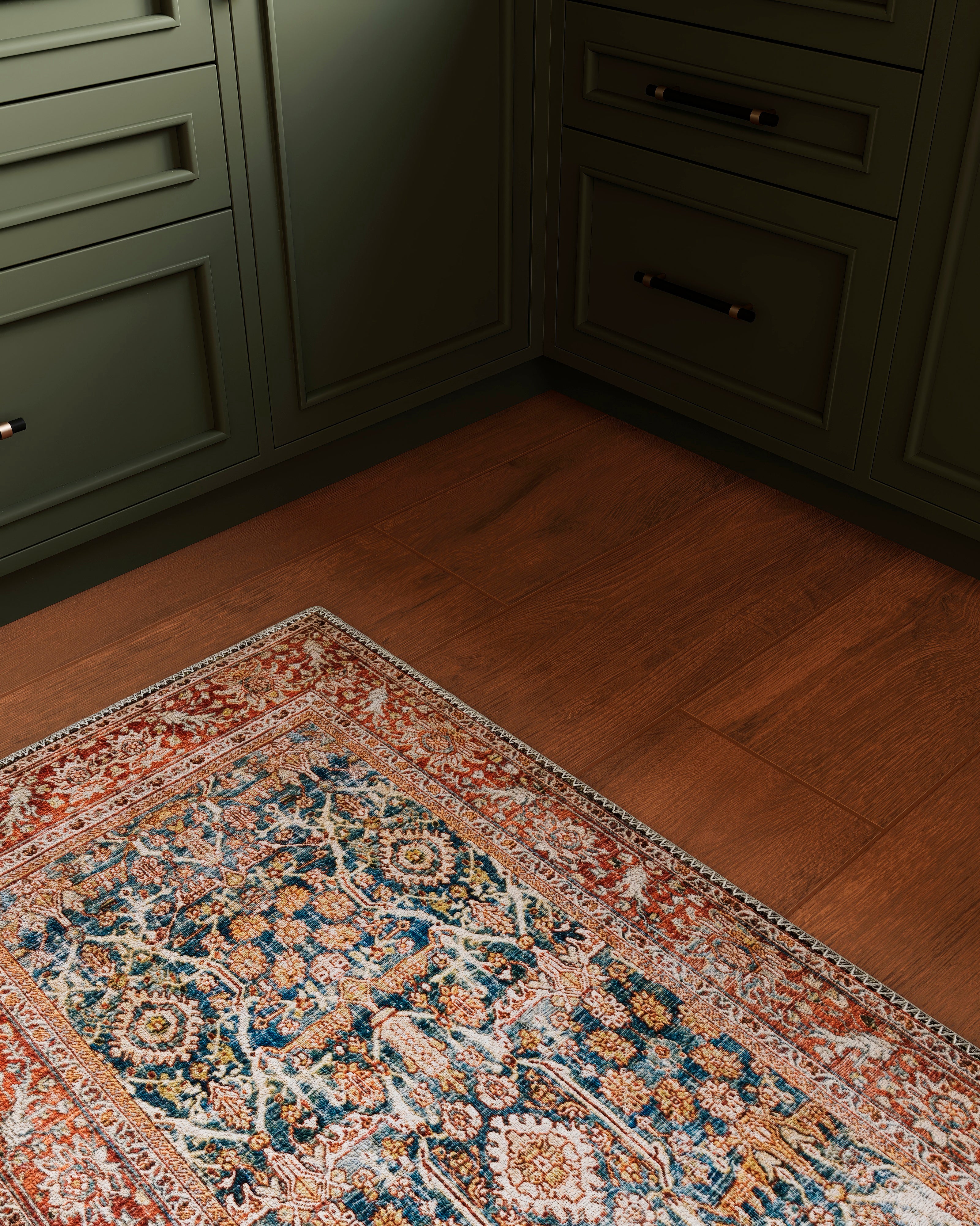 Hutchinson Rug in Lake / Terracota