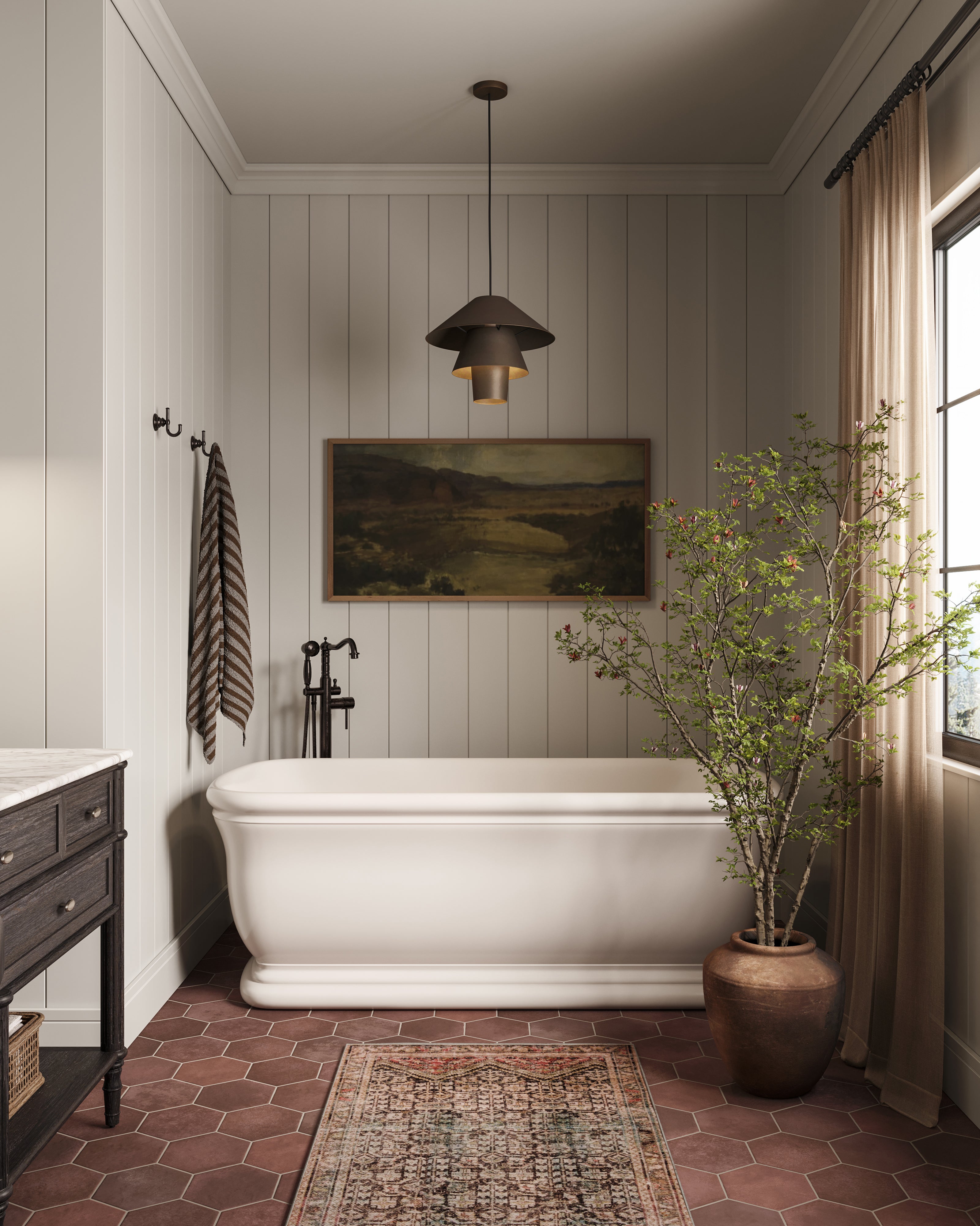 Juliet 7x8 Hexagon Matte Porcelain Tile in Rust