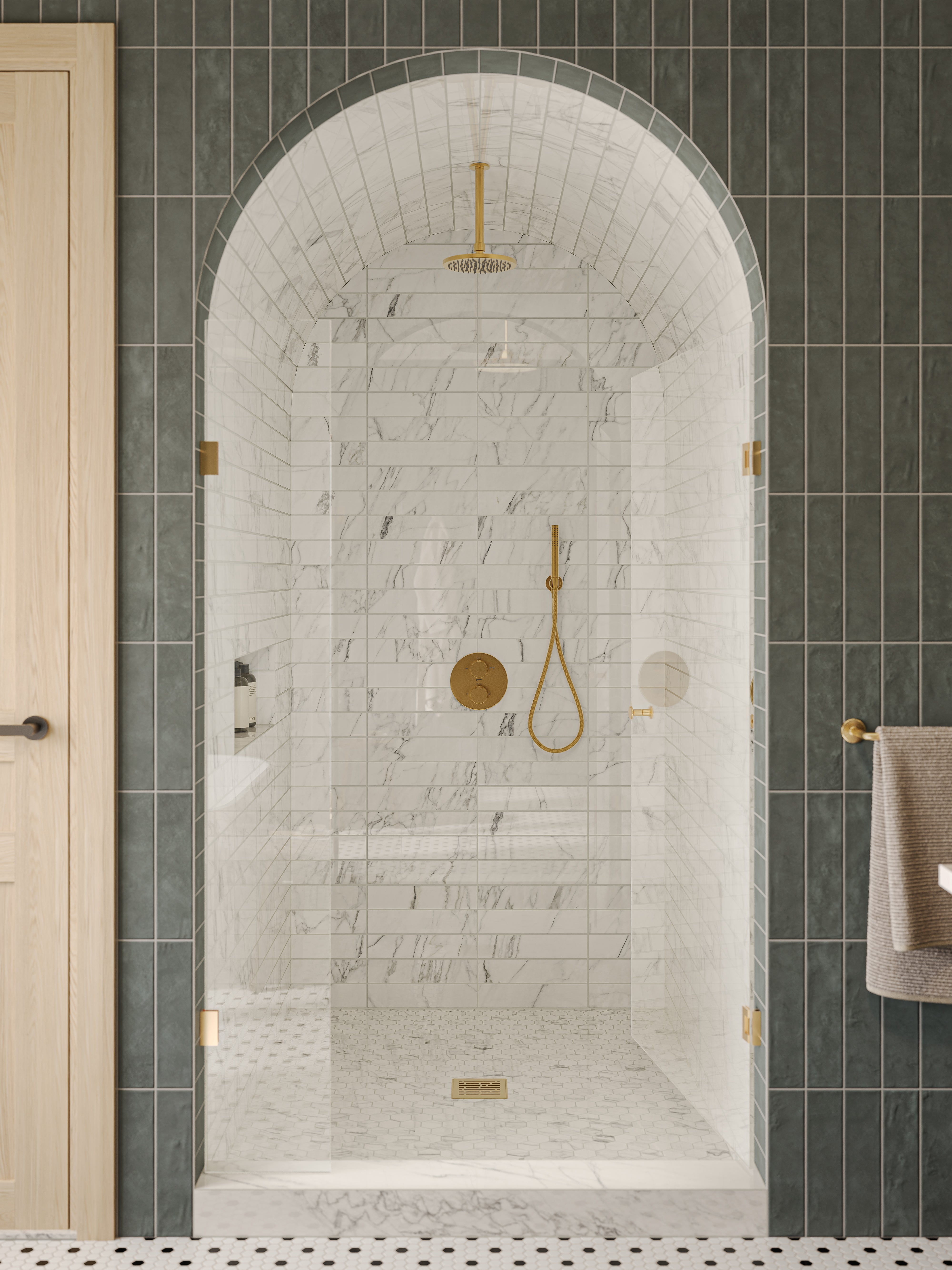 Aniston 3x12 Polished Porcelain Tile in Calacatta Quarzite