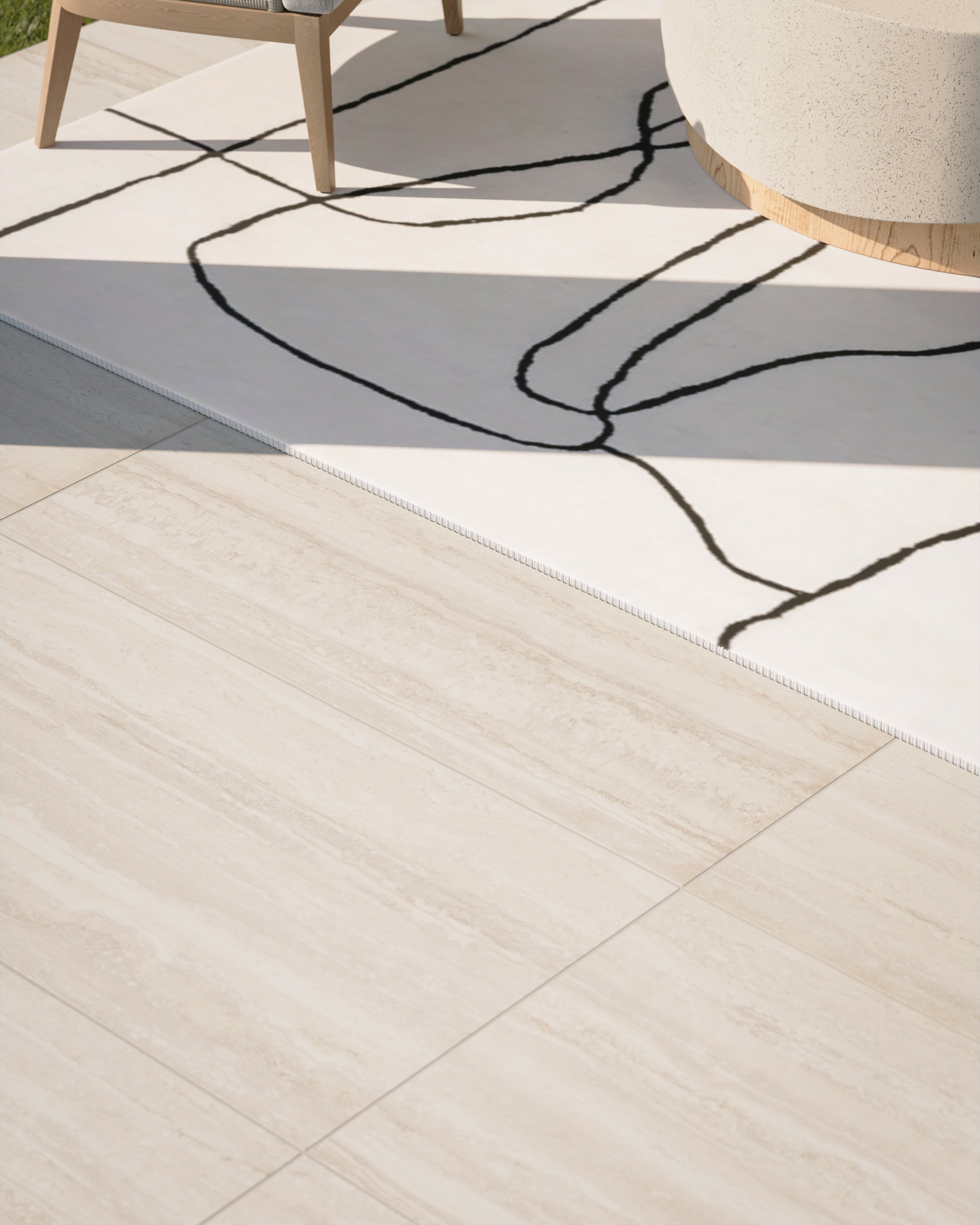 Wren 24x48 Grip Porcelain 2cm Paver Tile in Oat