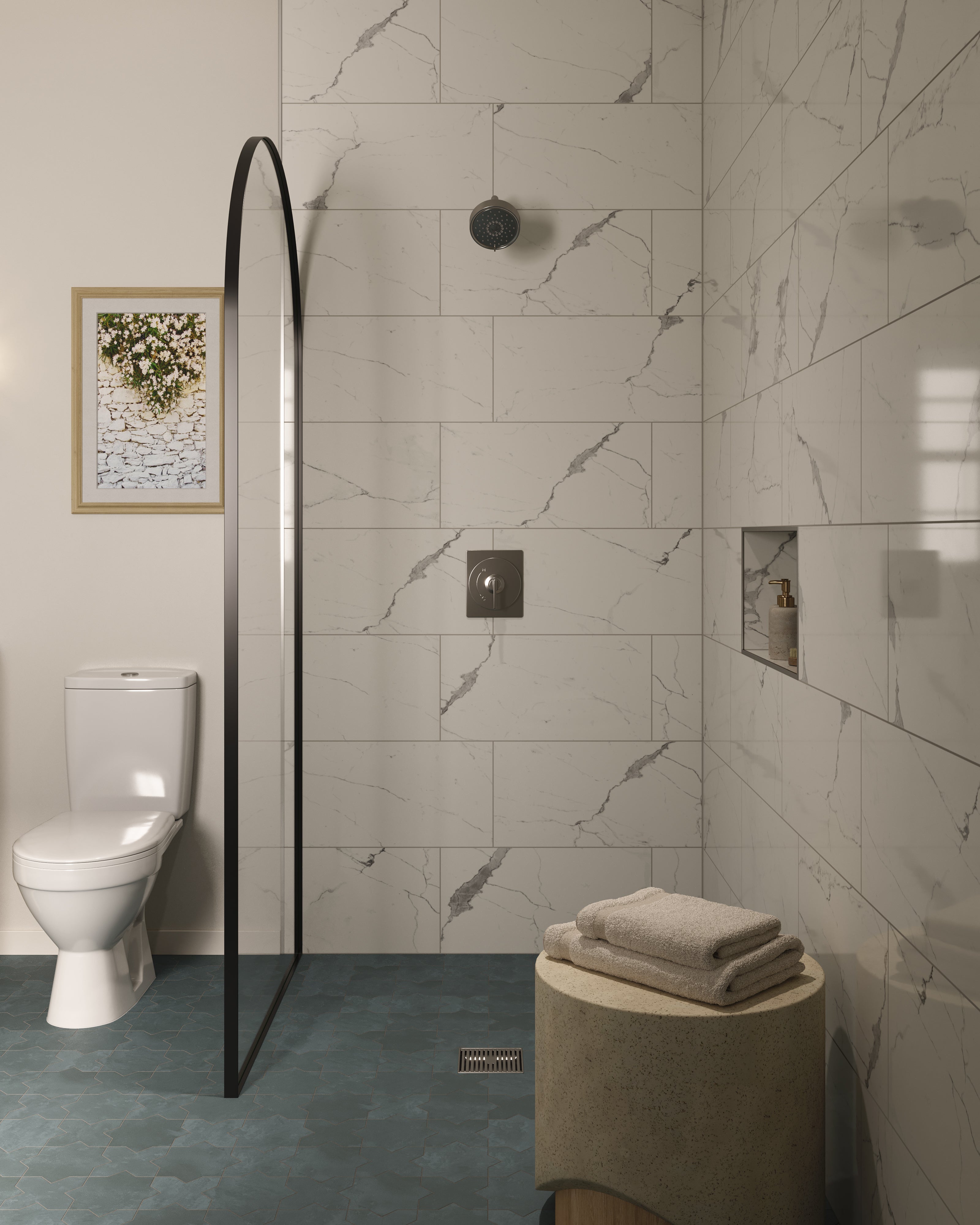 Leona 12 x 24 Polished Porcelain Tile in Calacatta