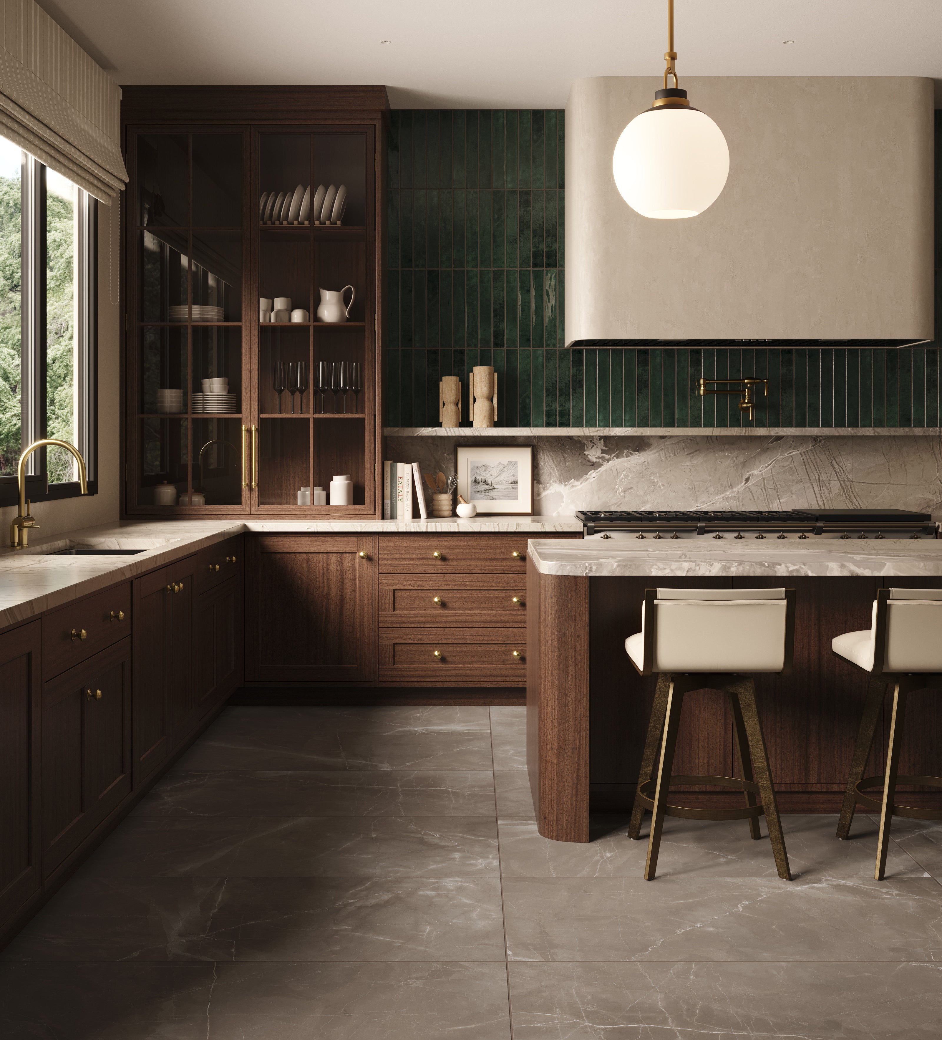 Jaden 2.5x16 Glossy Ceramic Tile in Hunter