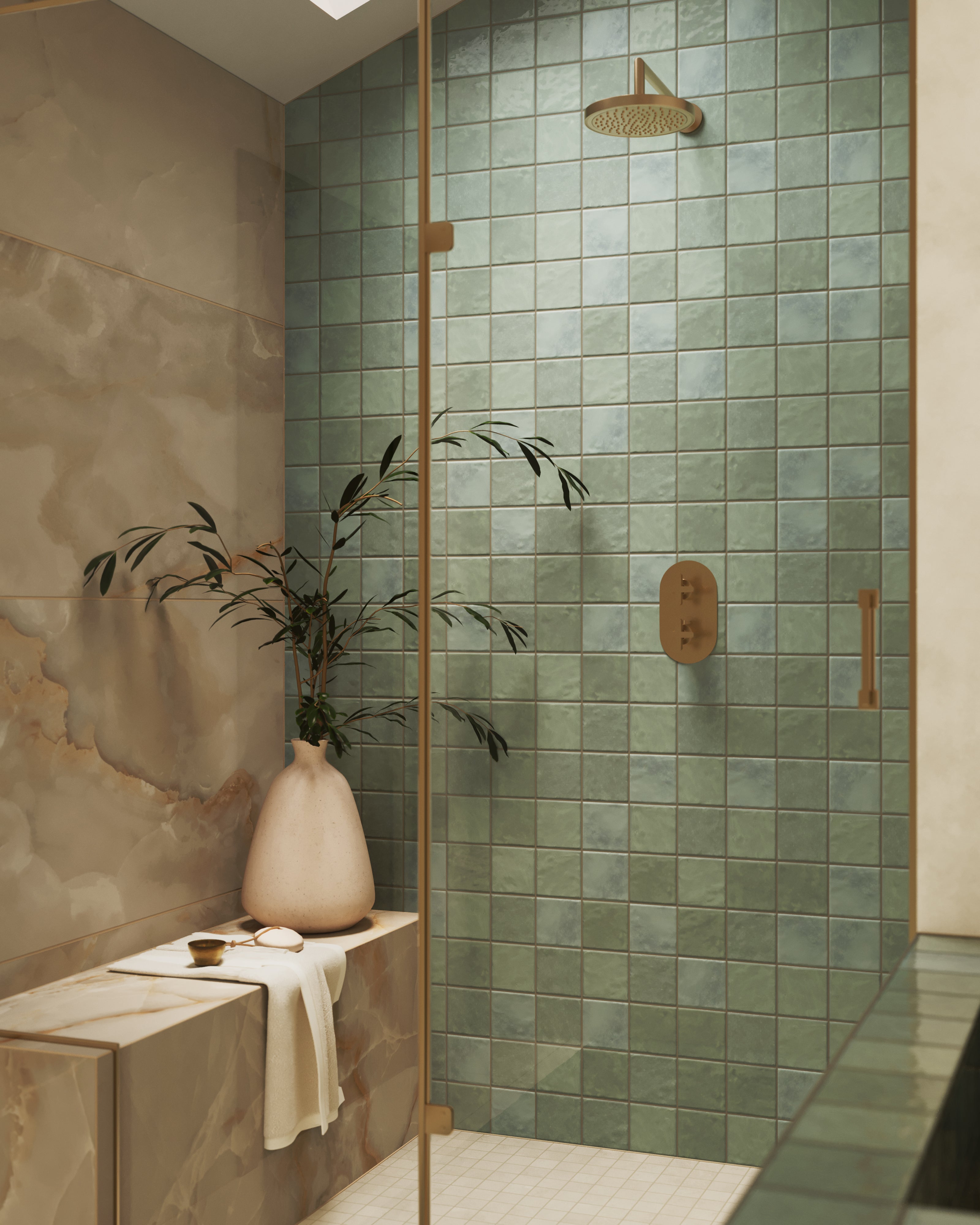 Mila 4x4 Glossy Ceramic Tile in Jade