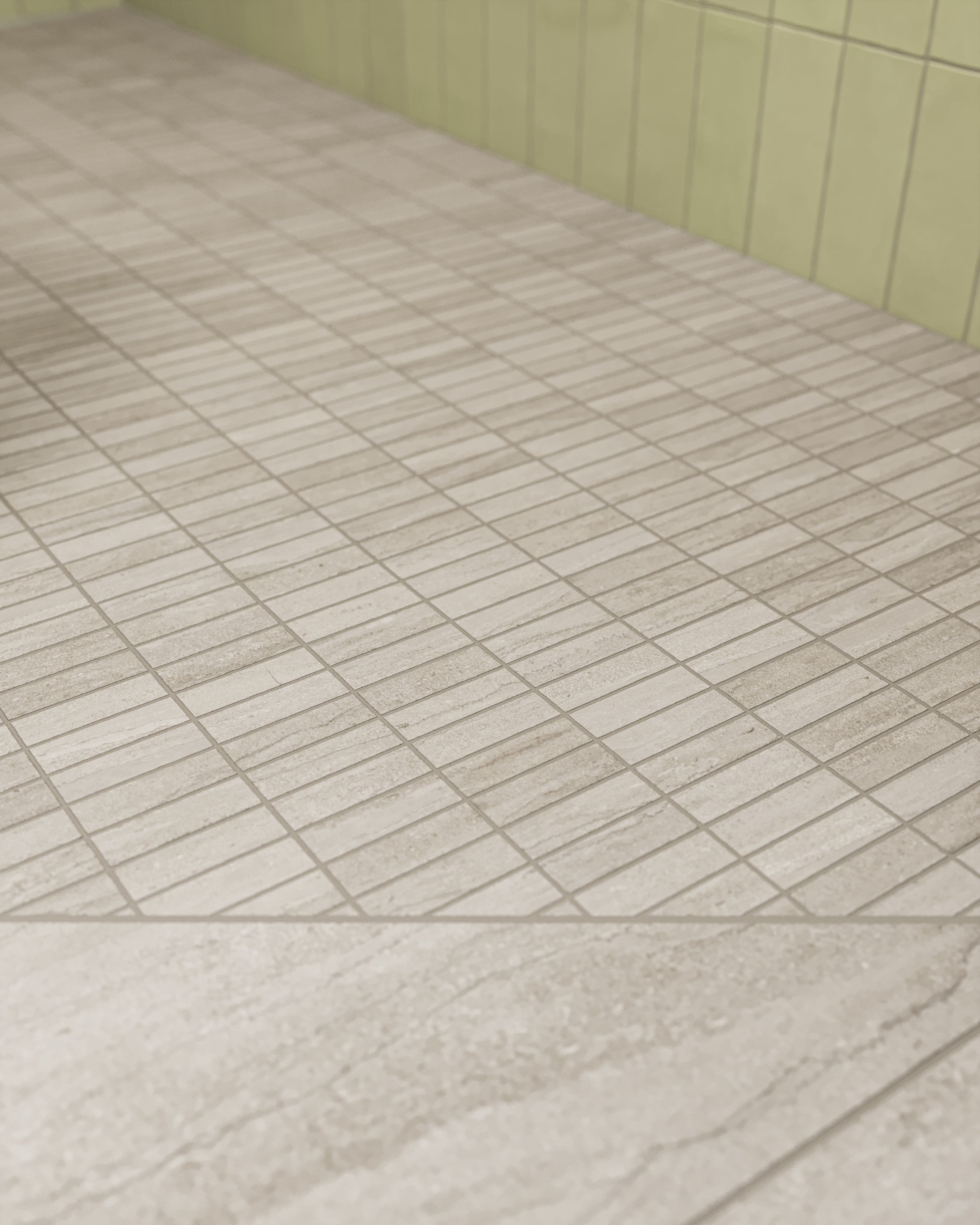 Tatum 1x3 Matte Porcelain Mosaic Tile in Vein-Cut Dune