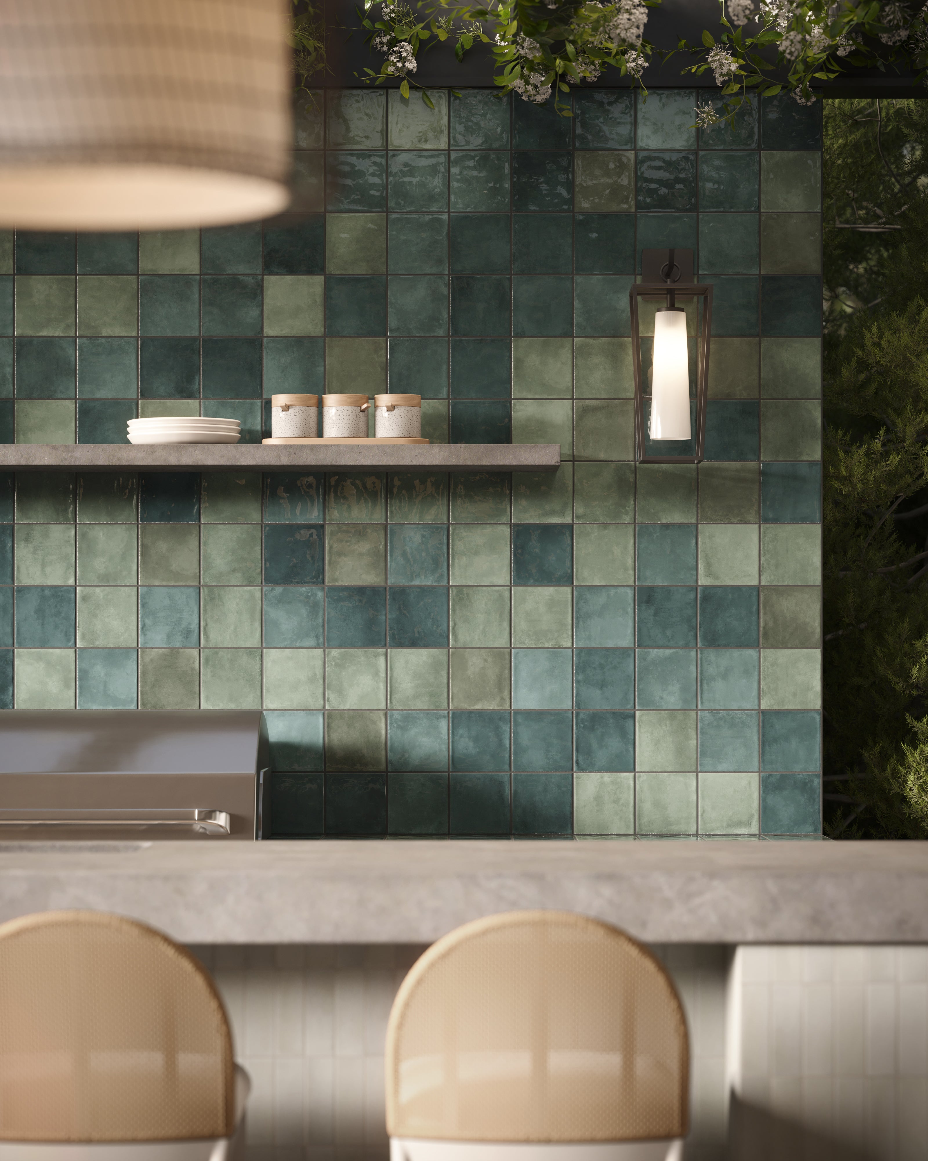 Lilah 6x6 Glossy Ceramic Tile in Opal