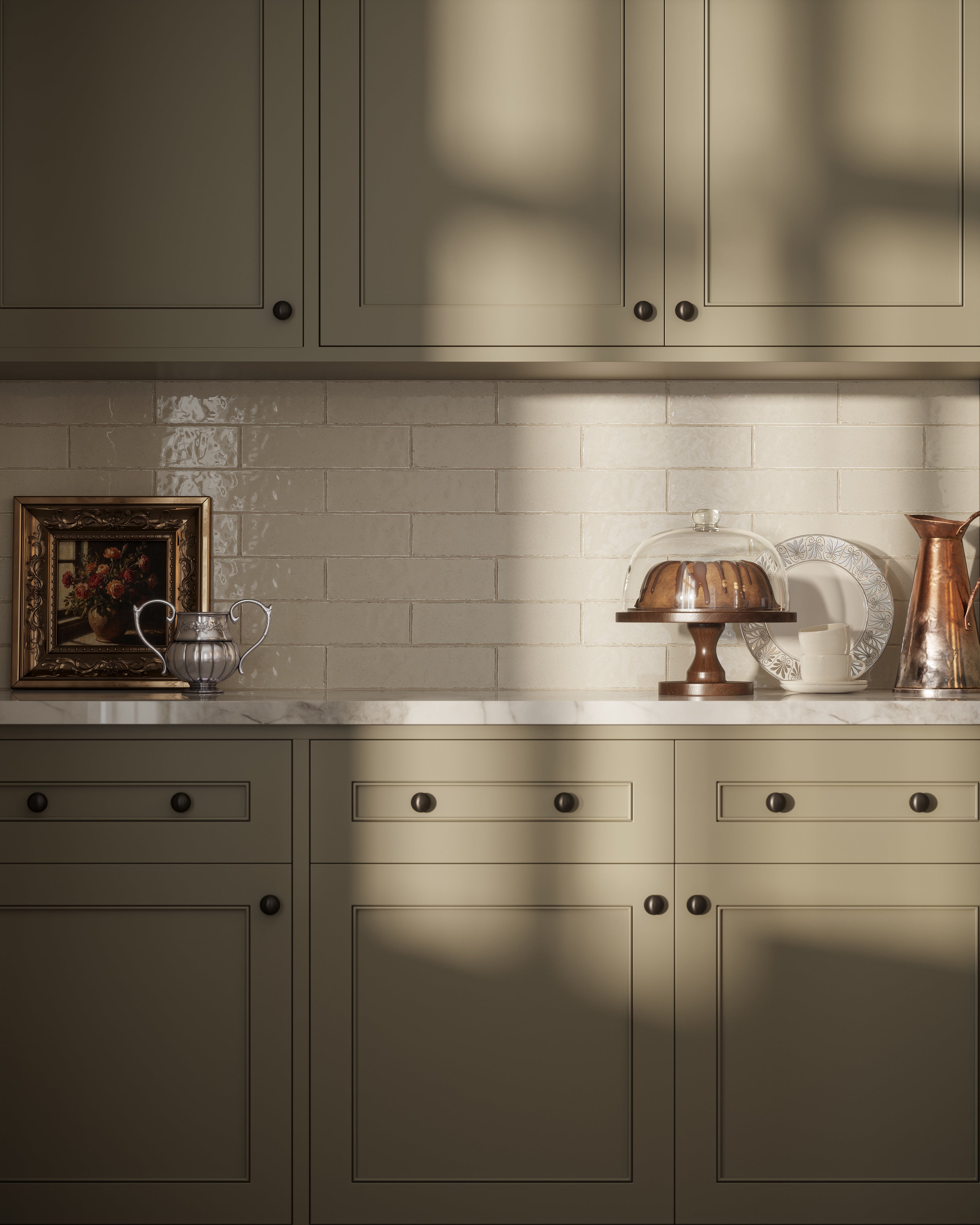 Josie 3x12 Crackled Ceramic Tile in Cream