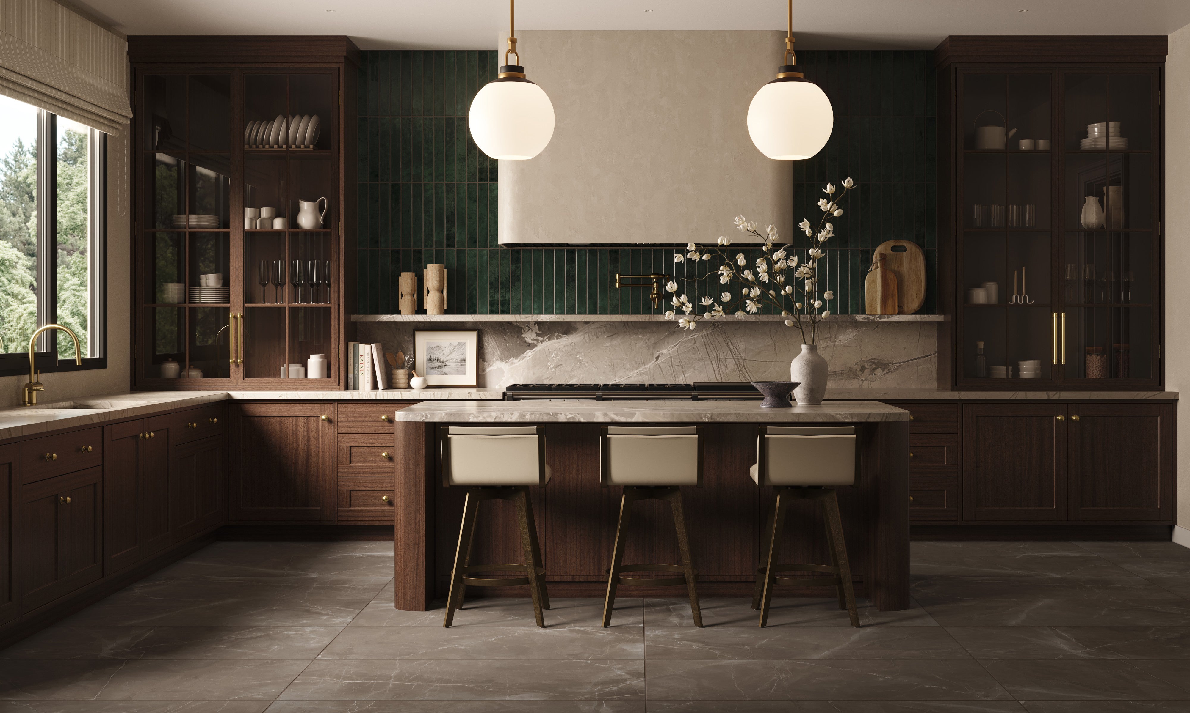 Jaden 2.5x16 Glossy Ceramic Tile in Hunter