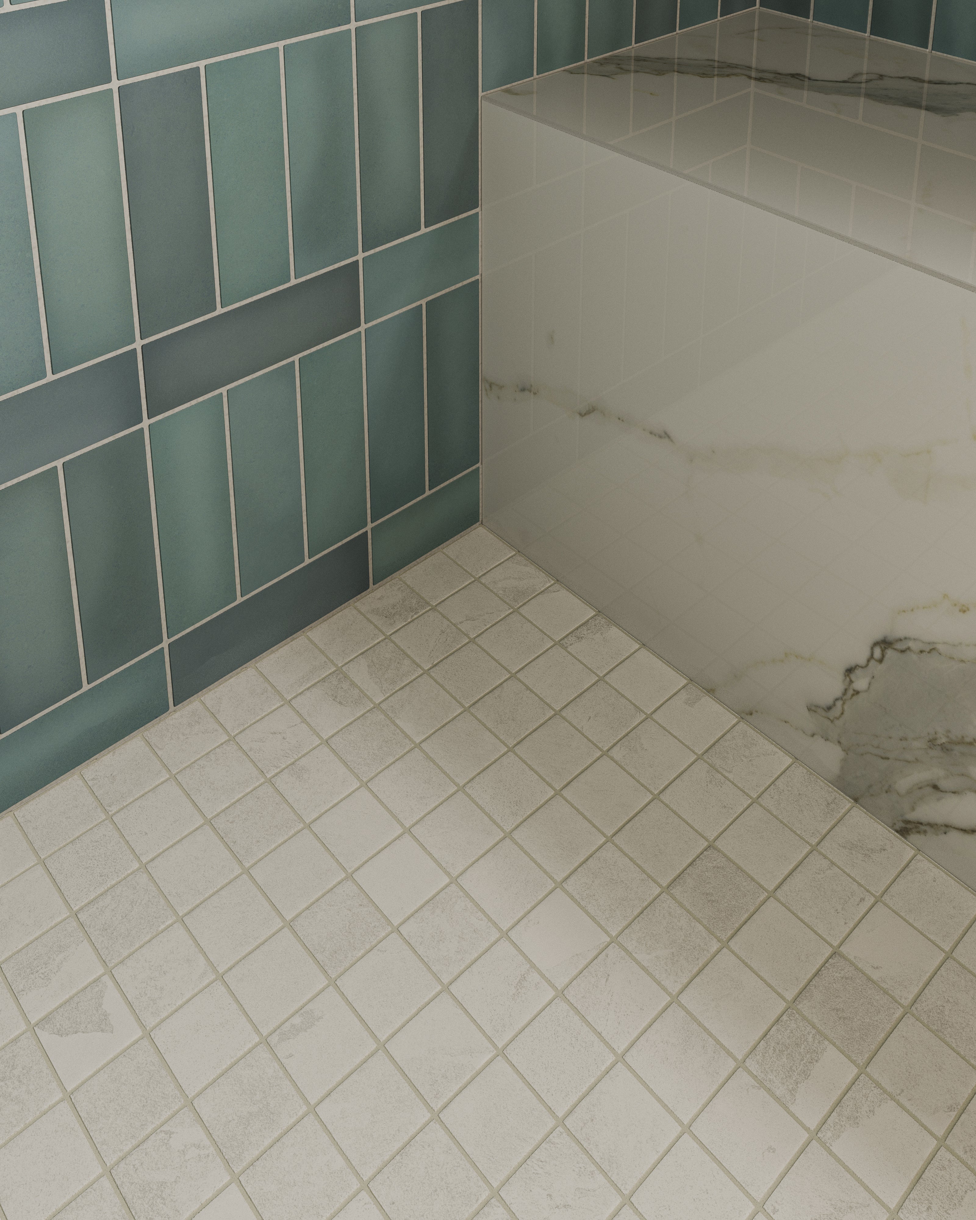 Aurora 2x2 Matte Porcelain Mosaic Tile in Ivory