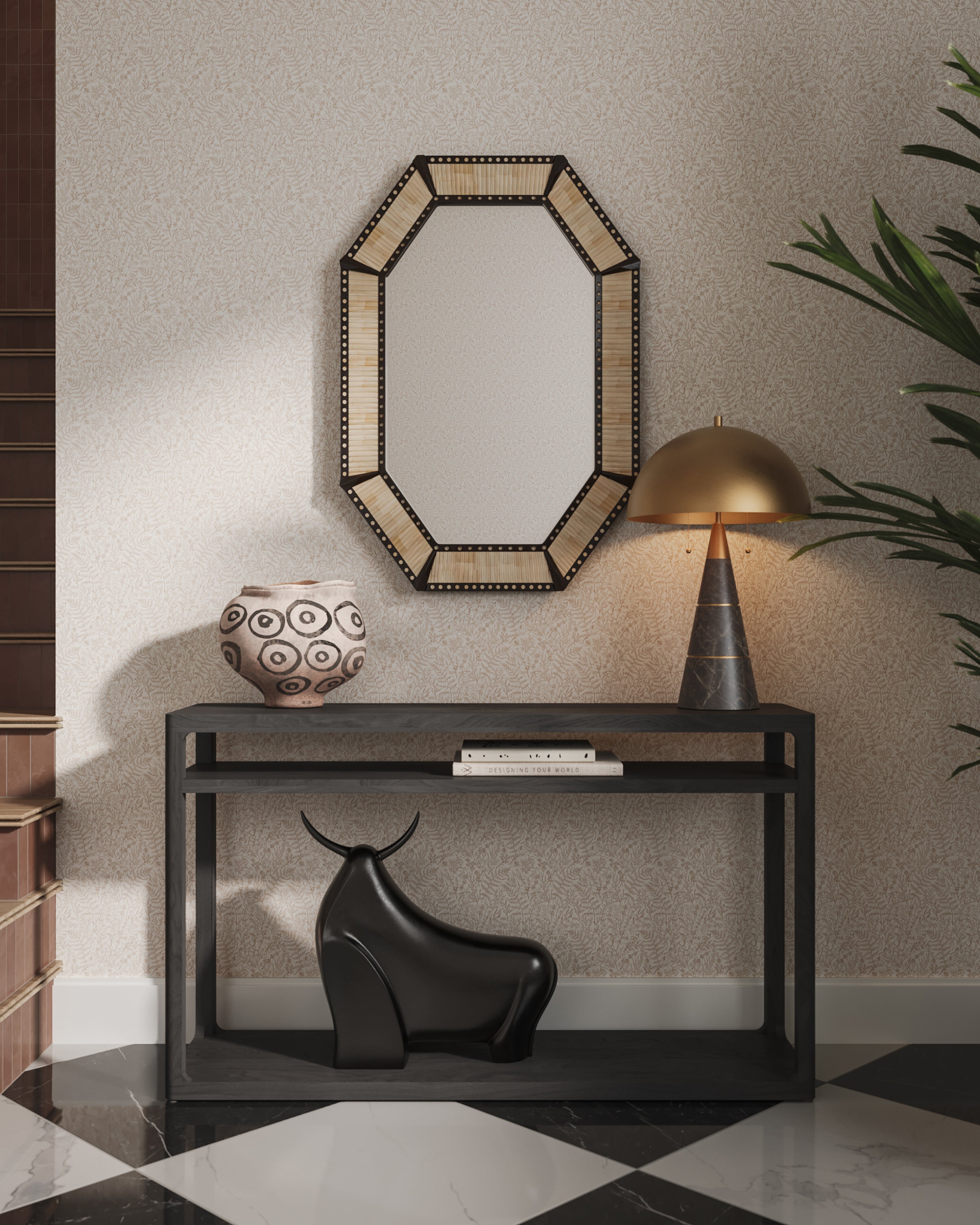 Selanna Mirror in Bone