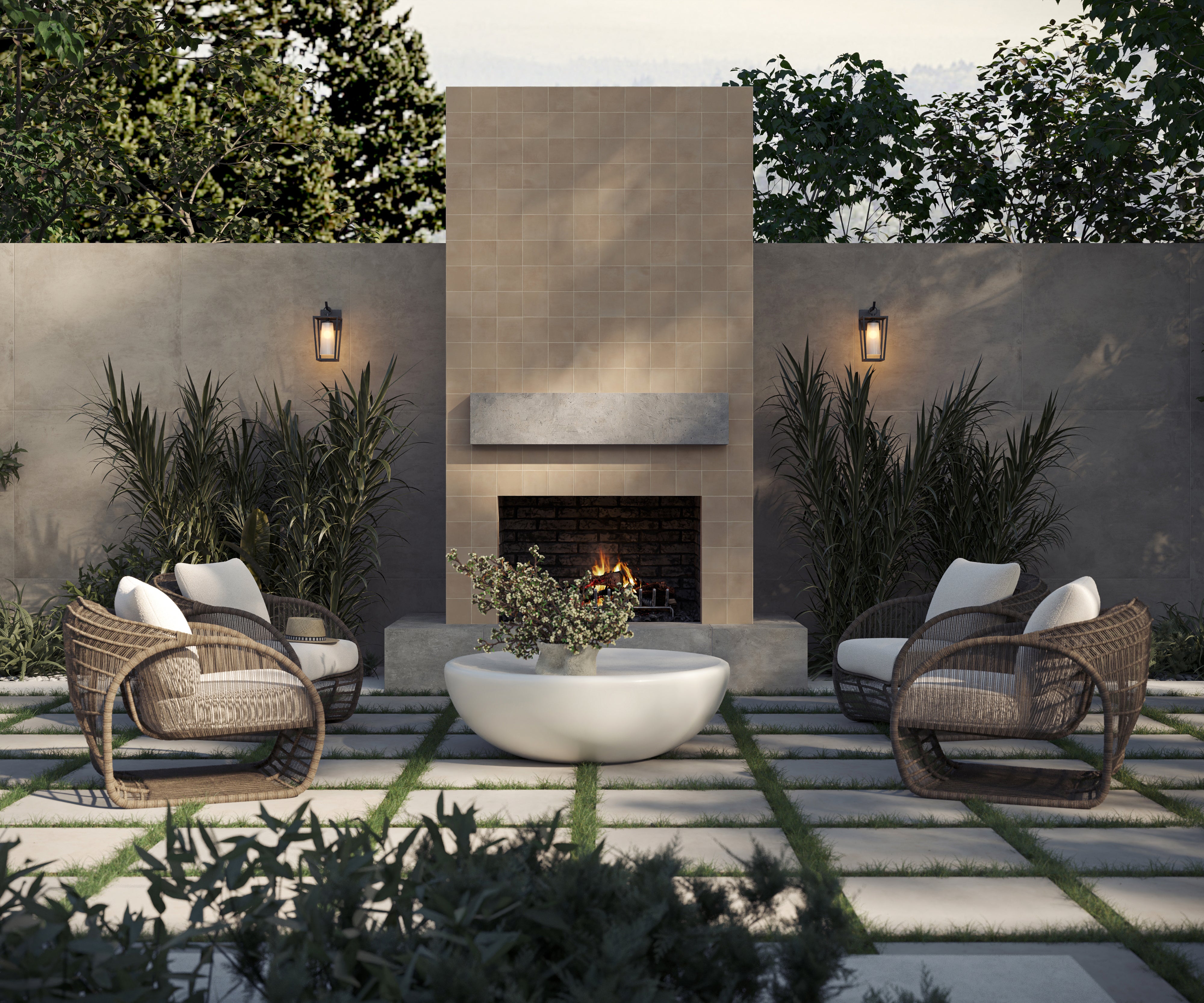 Alina Outdoor Coffee Table in White
