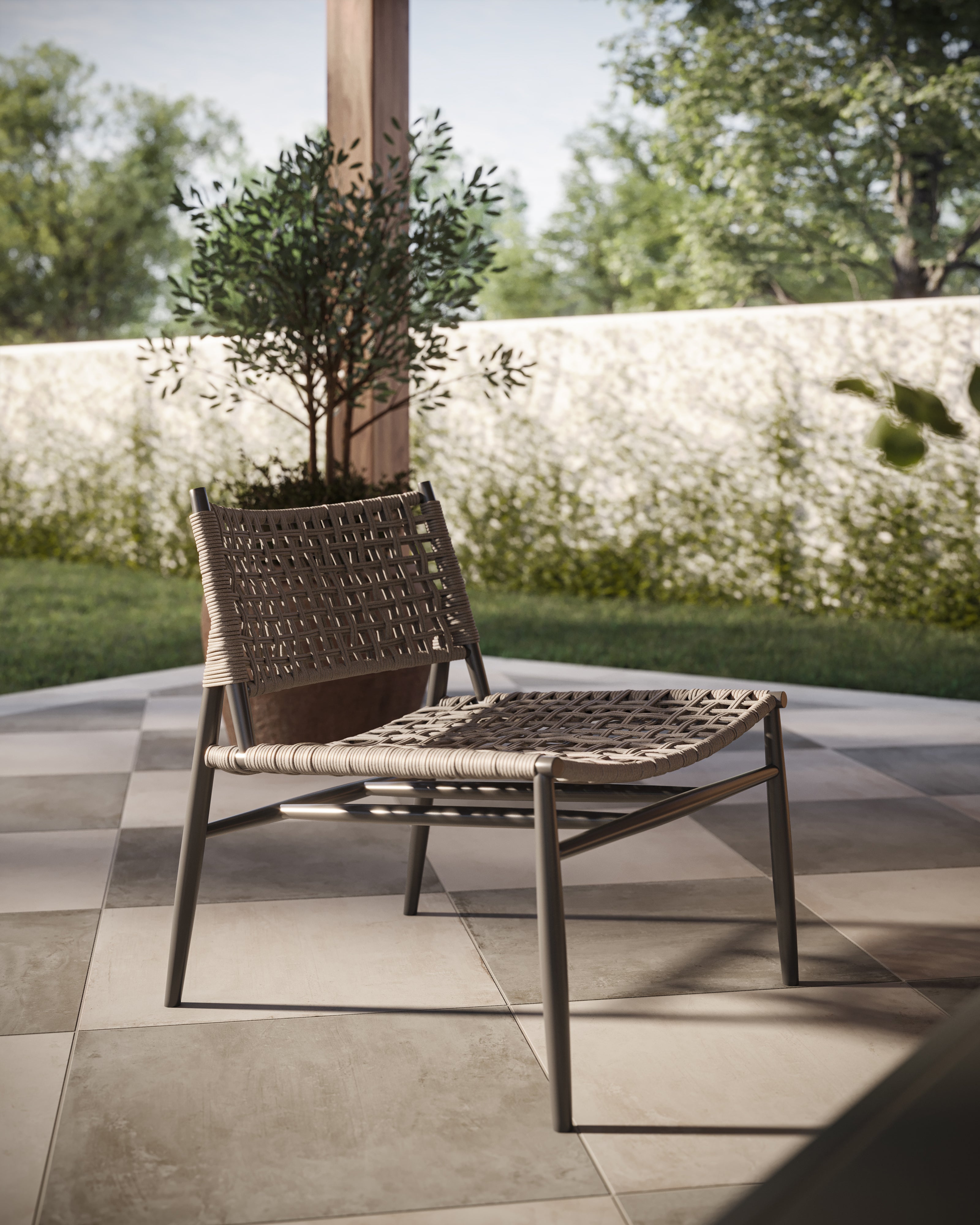 Ramsey 24 x 24 Checkerboard Grip 2cm Porcelain Paver Tile in Ash & Chalk