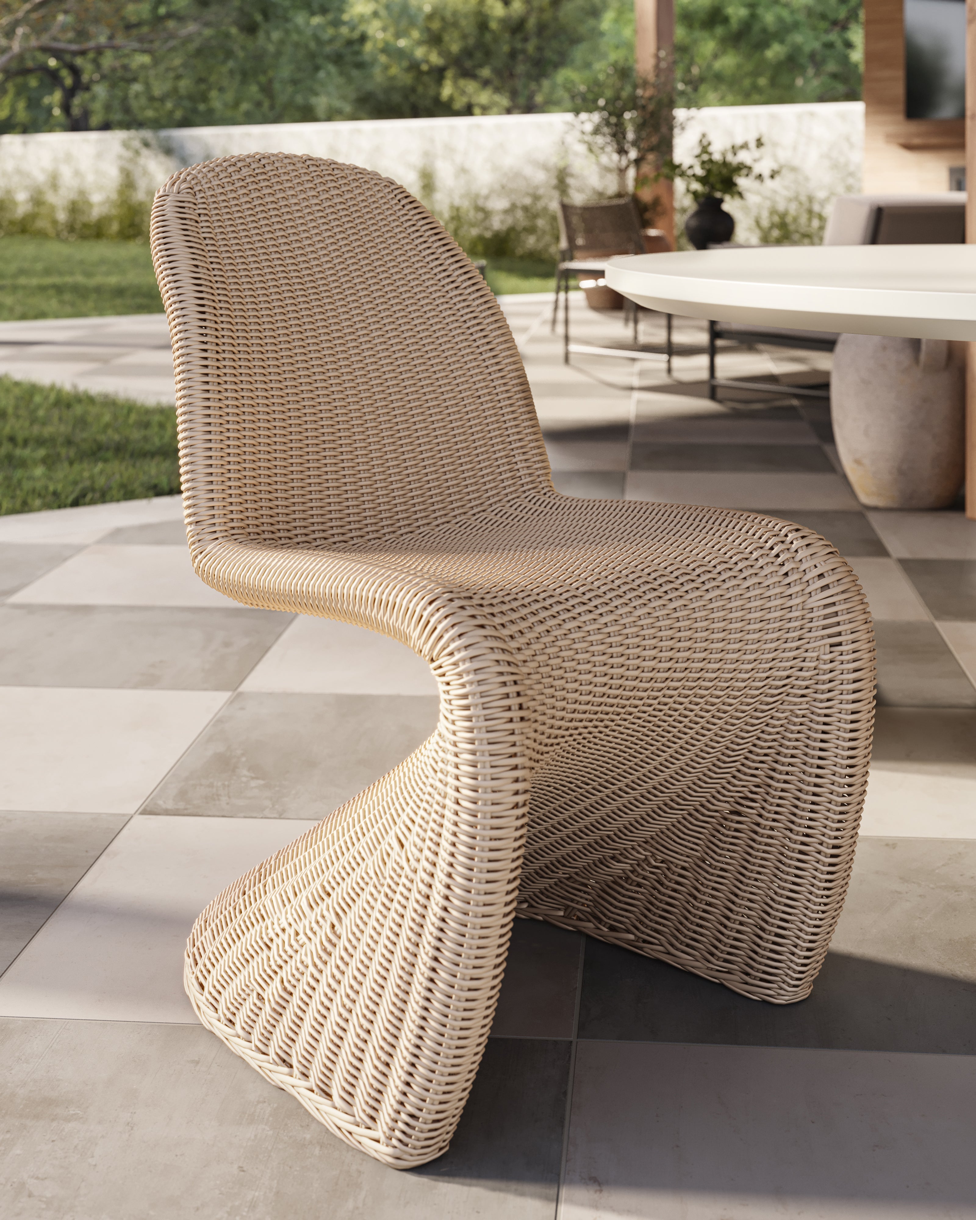 Calandor Outdoor Dining Chair in Vintage White