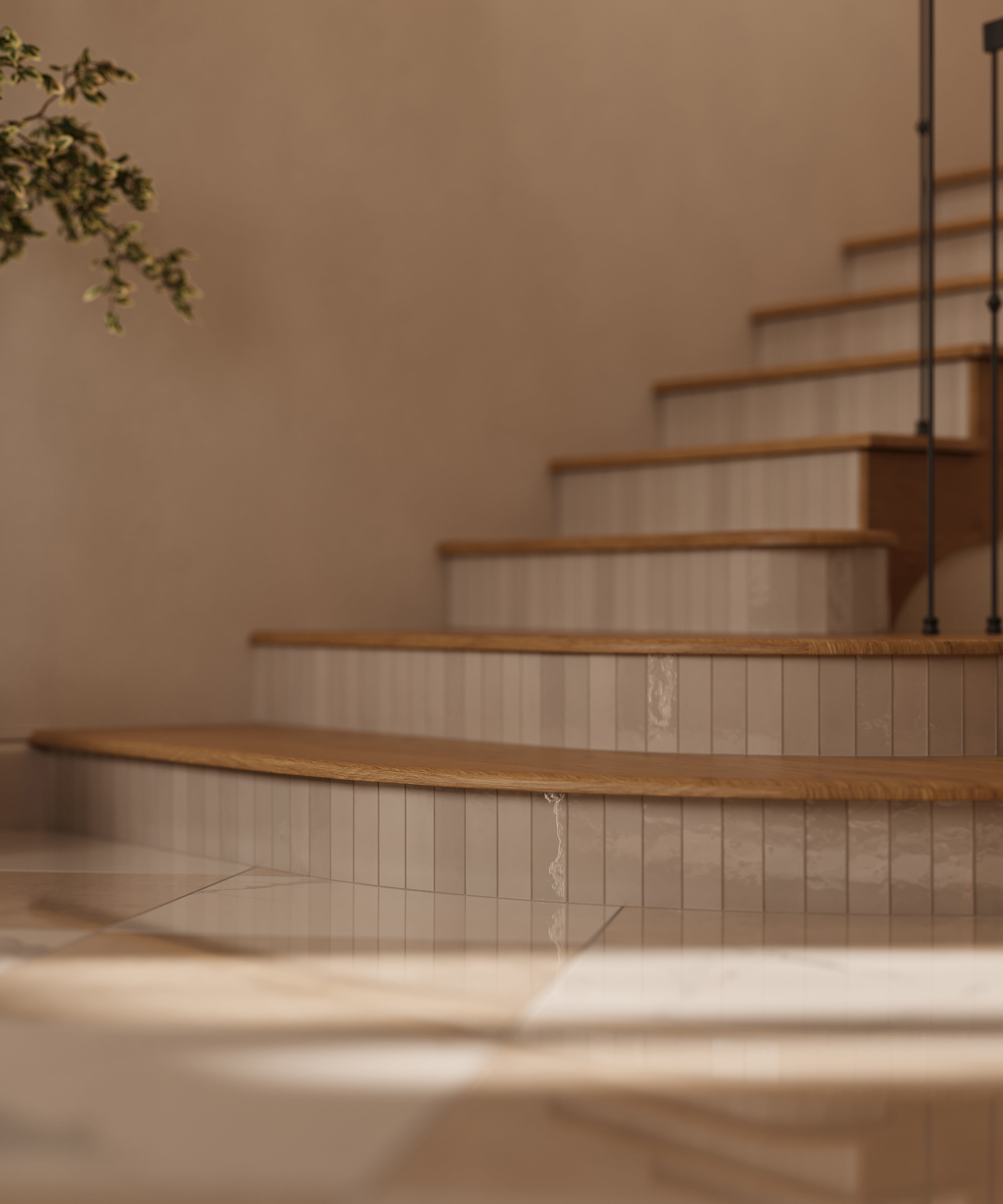 Cleo 2x6 Glossy Ceramic Tile in Cream