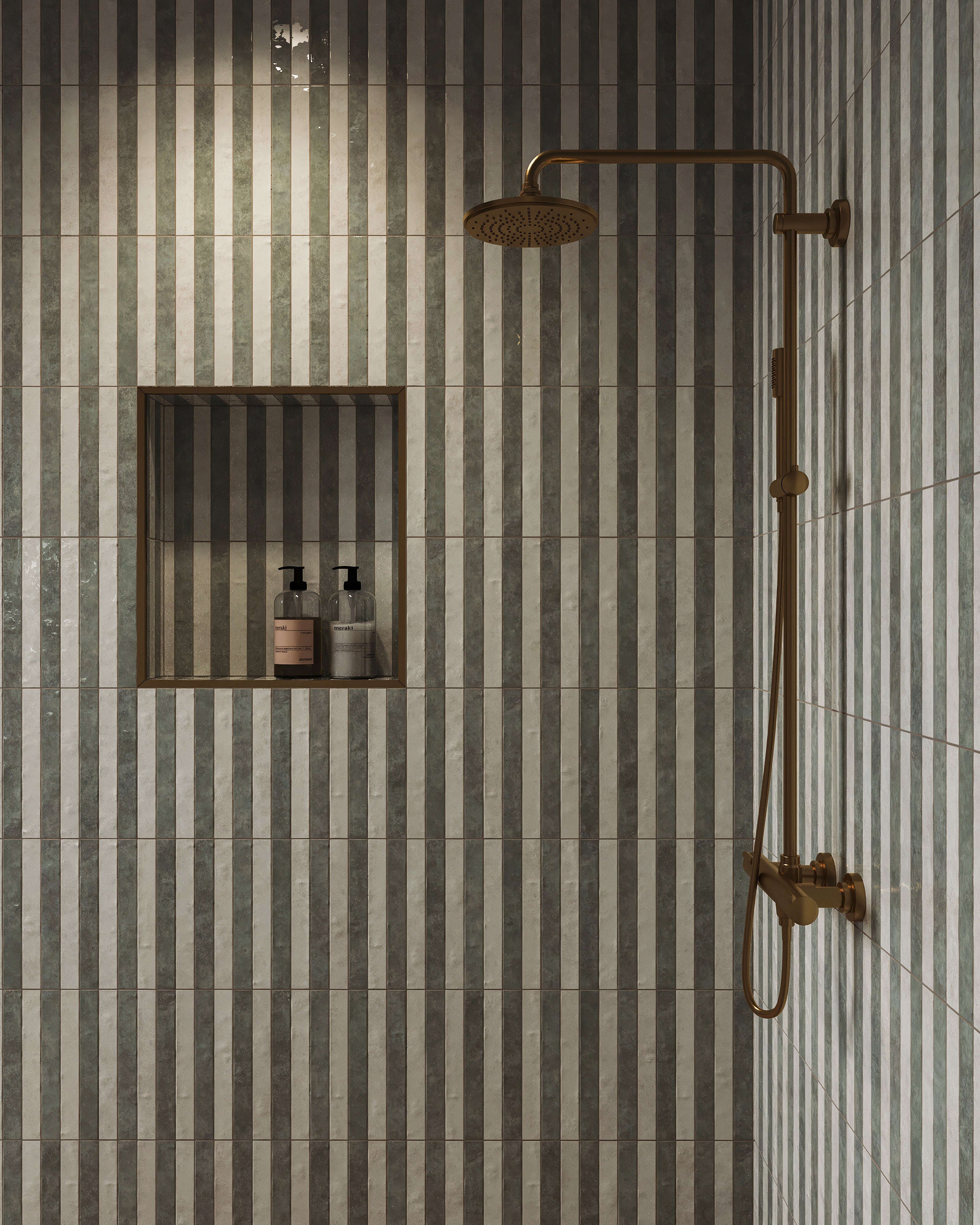 Mariel 1 x 12 Glossy Porcelain Tile in Opal Blue