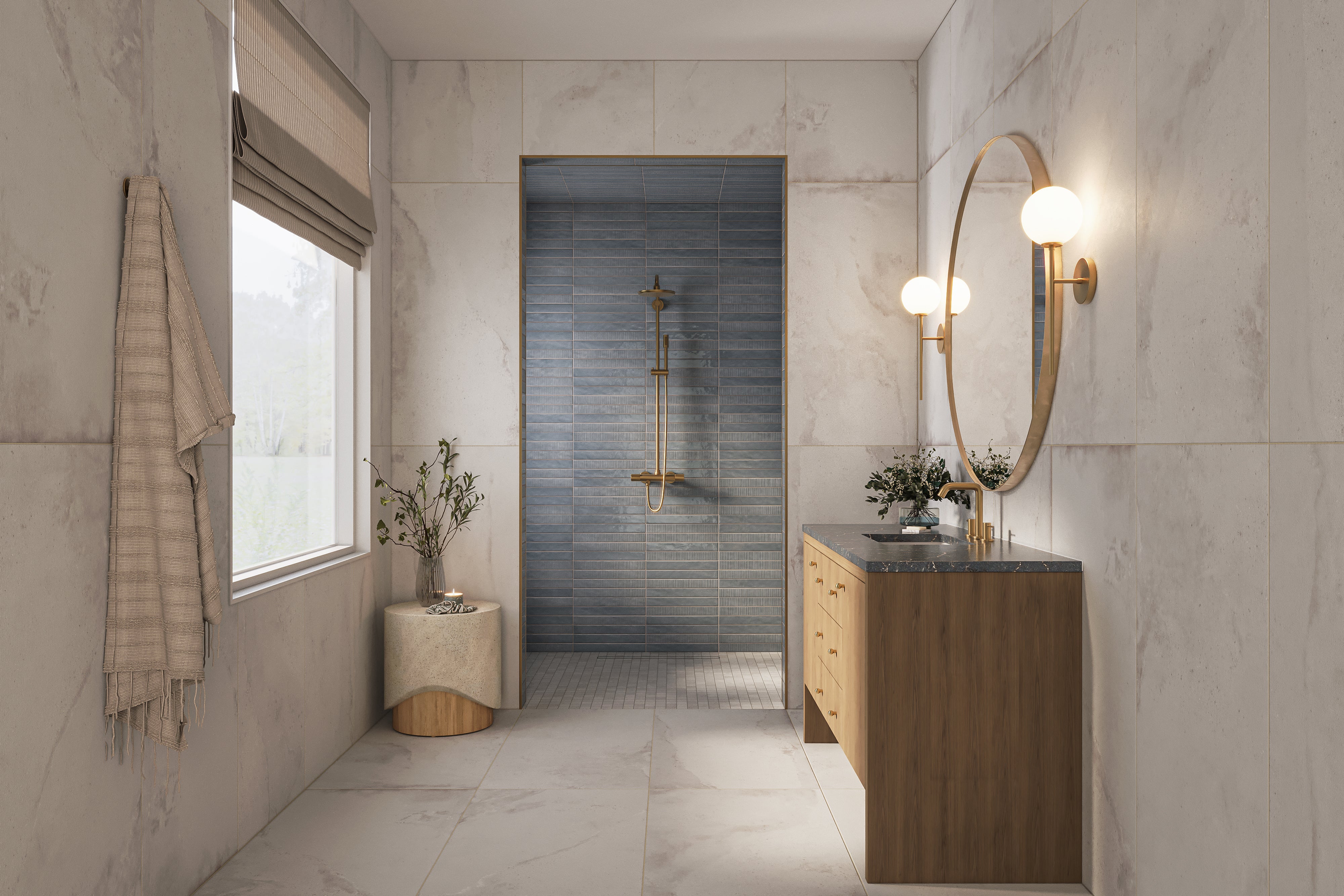 Marco 24x48 Matte Porcelain Tile in Mist