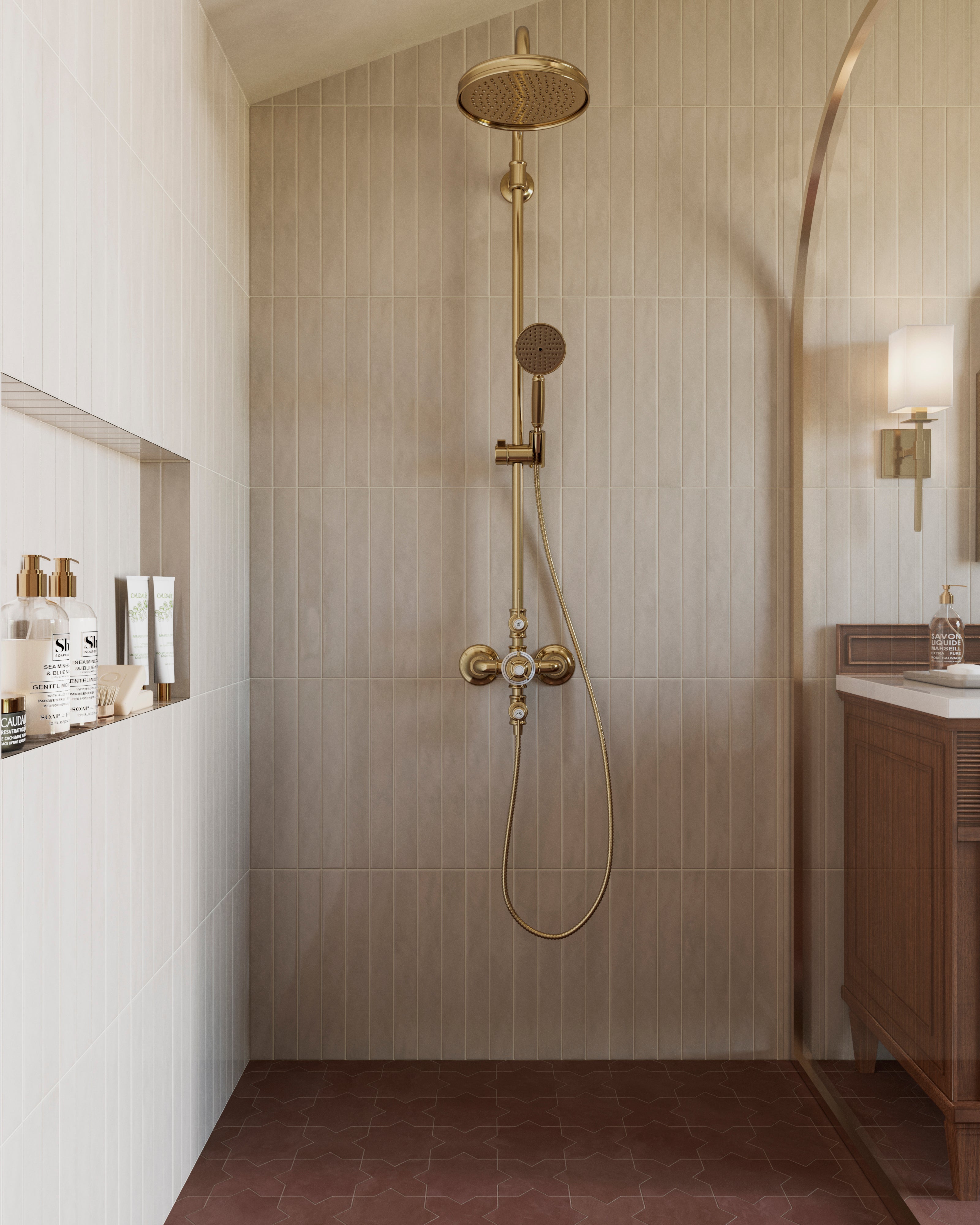 Remi 2x17 Glossy Ceramic Tile in Oat