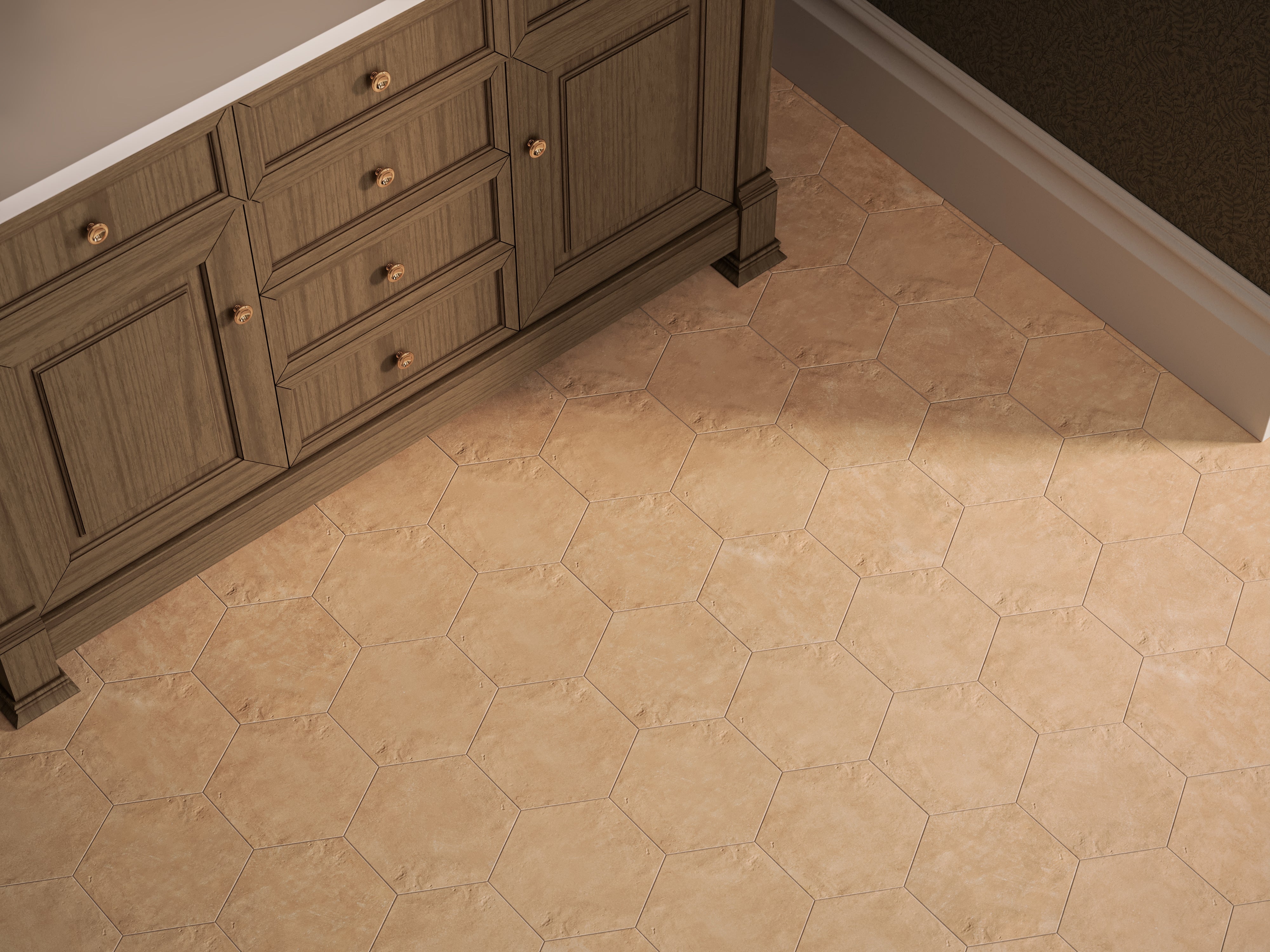 Kai 10x10 Matte Porcelain Hexagon Tile in Buttercup