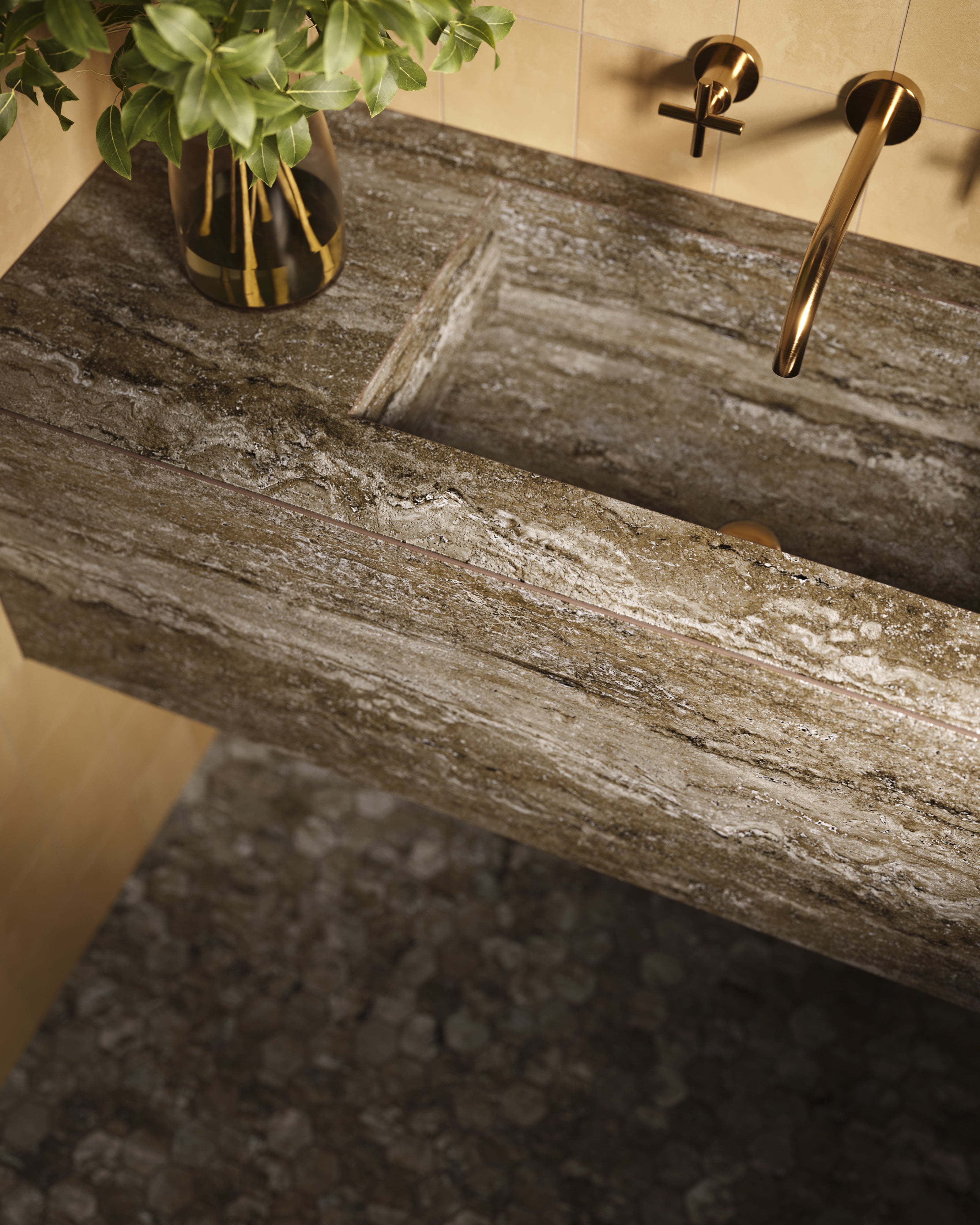 Marlow 24x48 Polished Porcelain Tile in Titanium