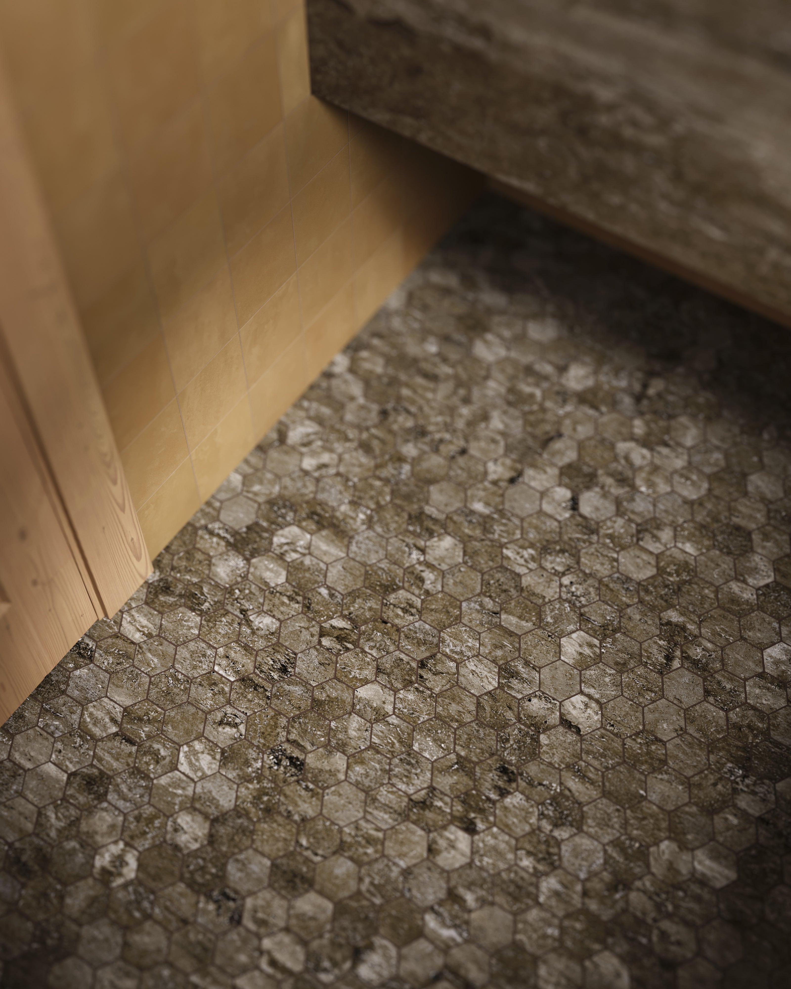 Marlow 3x3 Polished Porcelain Hexagon Mosaic Tile in Titanium