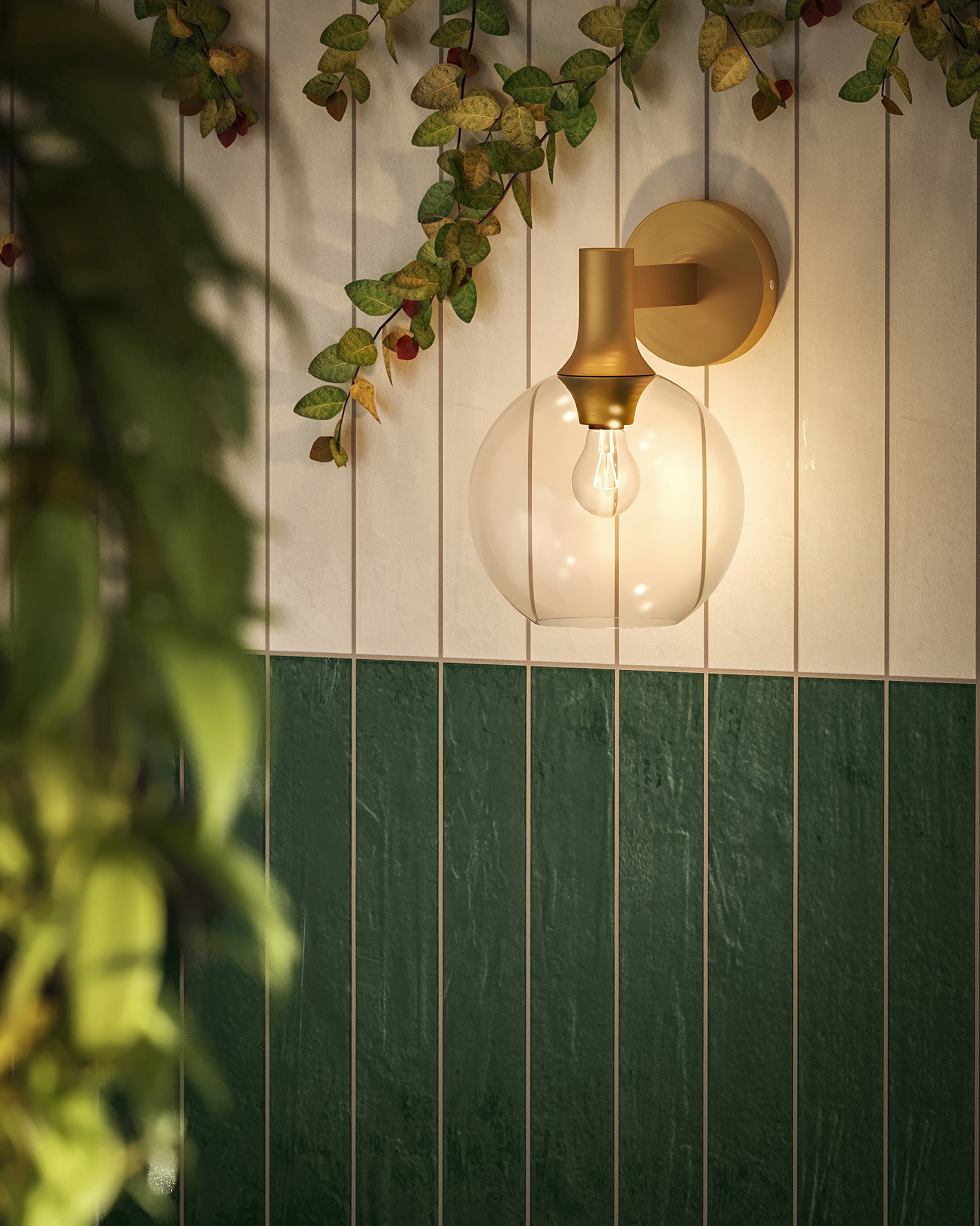 Wanda 8" 1 Light Wall/Vanity Light in Aged Gold/Clear Glass