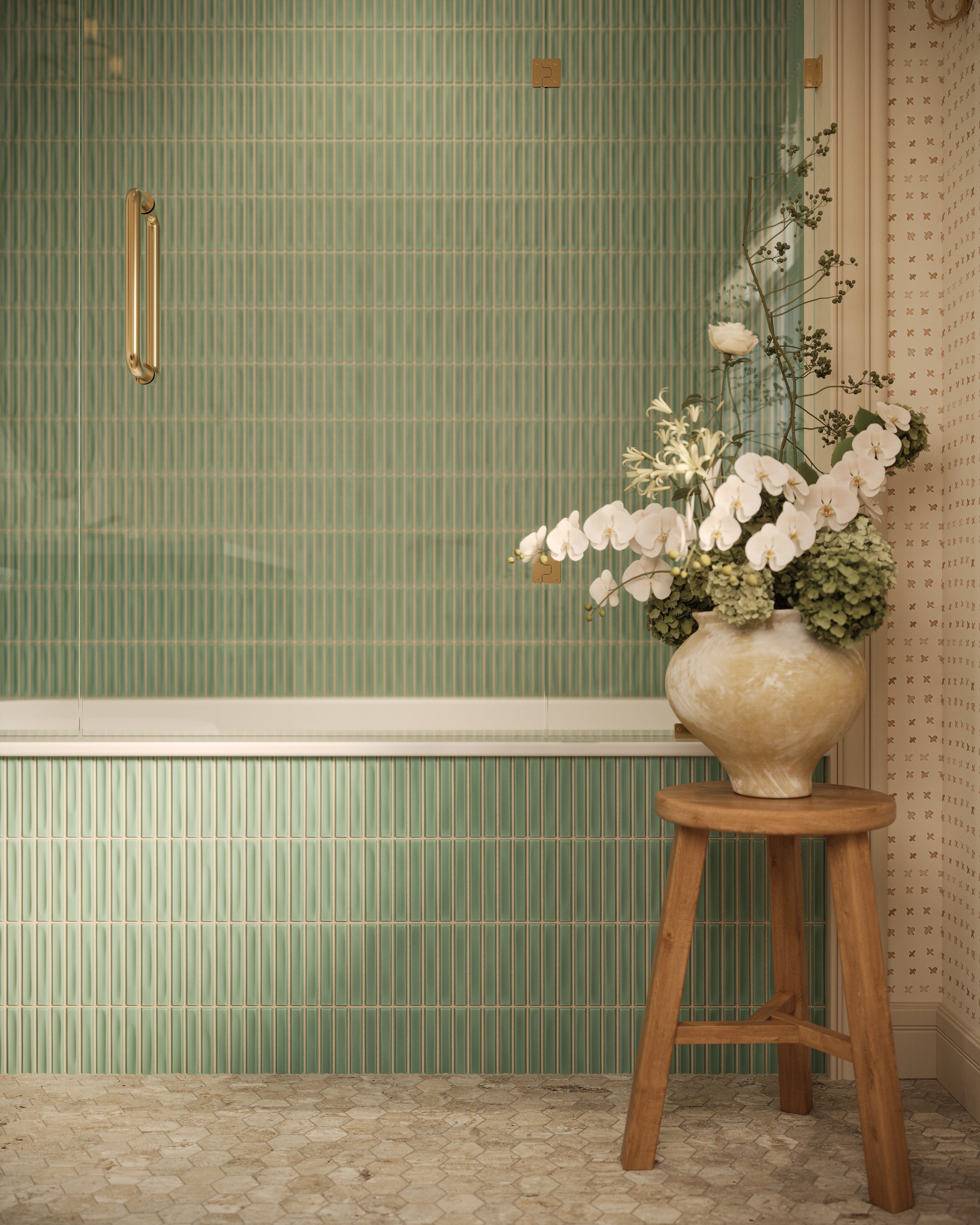Celia 5x10 Matte Ceramic Tile in Sage