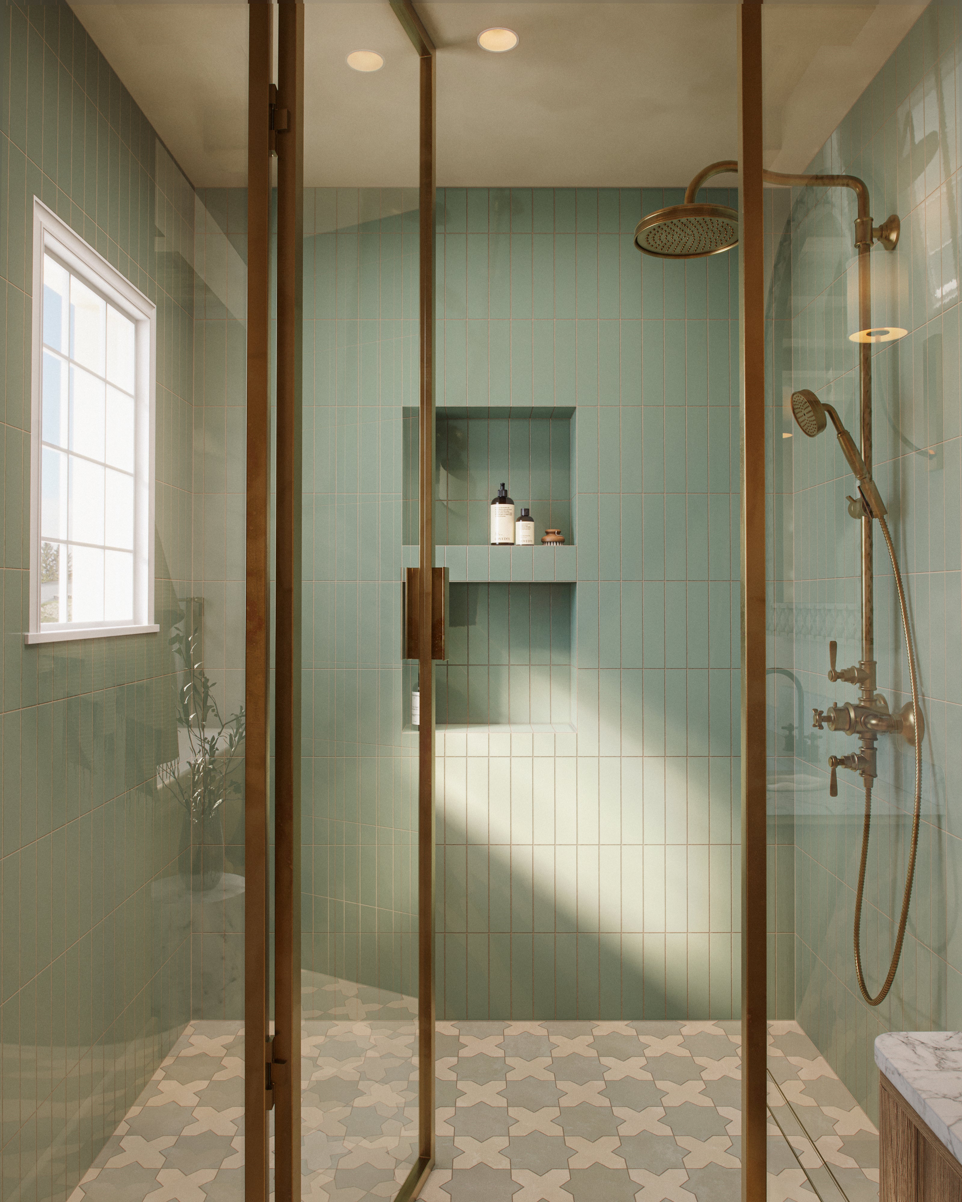 Mika 2.5 x 10 Glossy Ceramic Tile in Sage