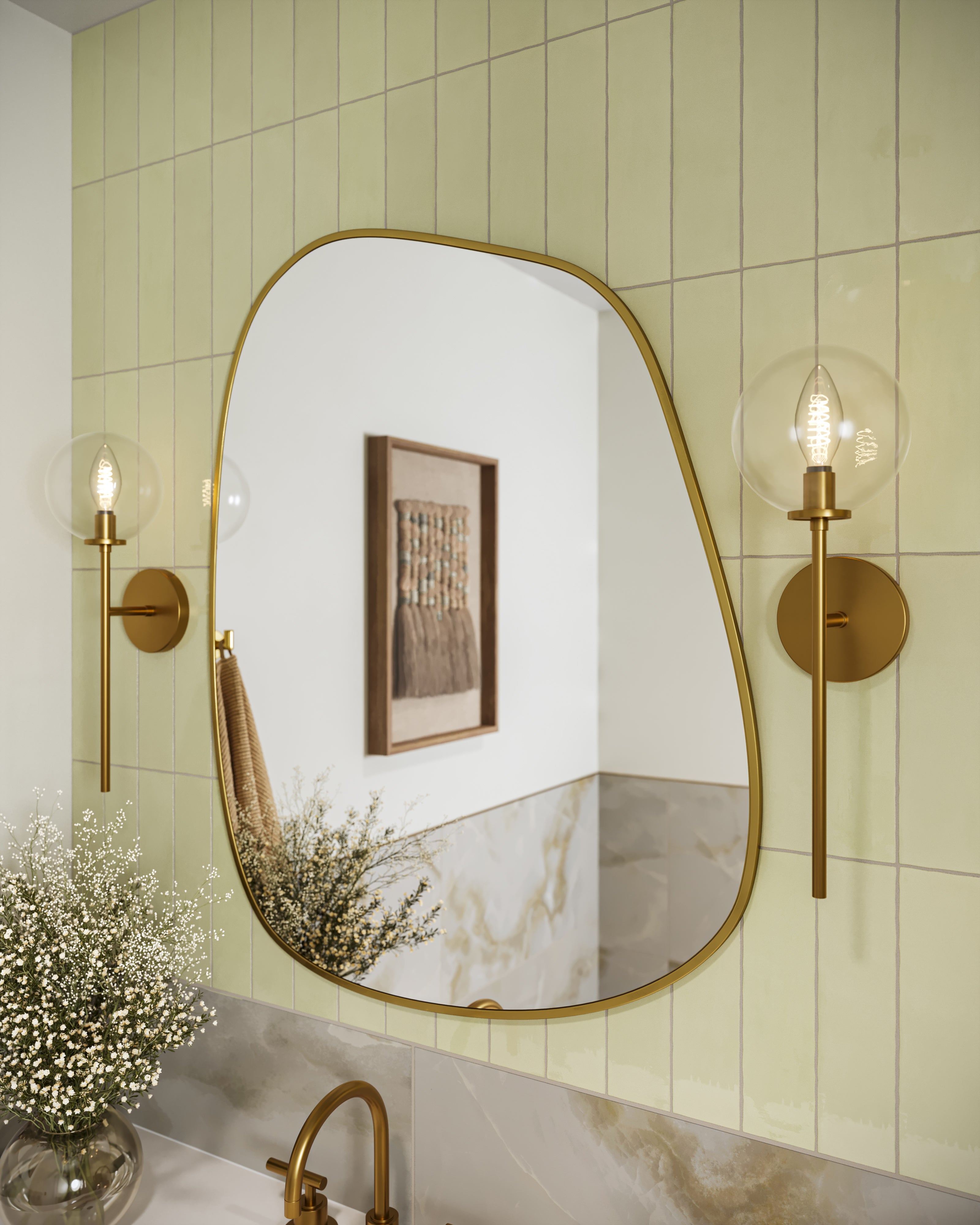 Hailey 20" 1 Light Wall/Vanity Light in Aged Gold/Clear Glass