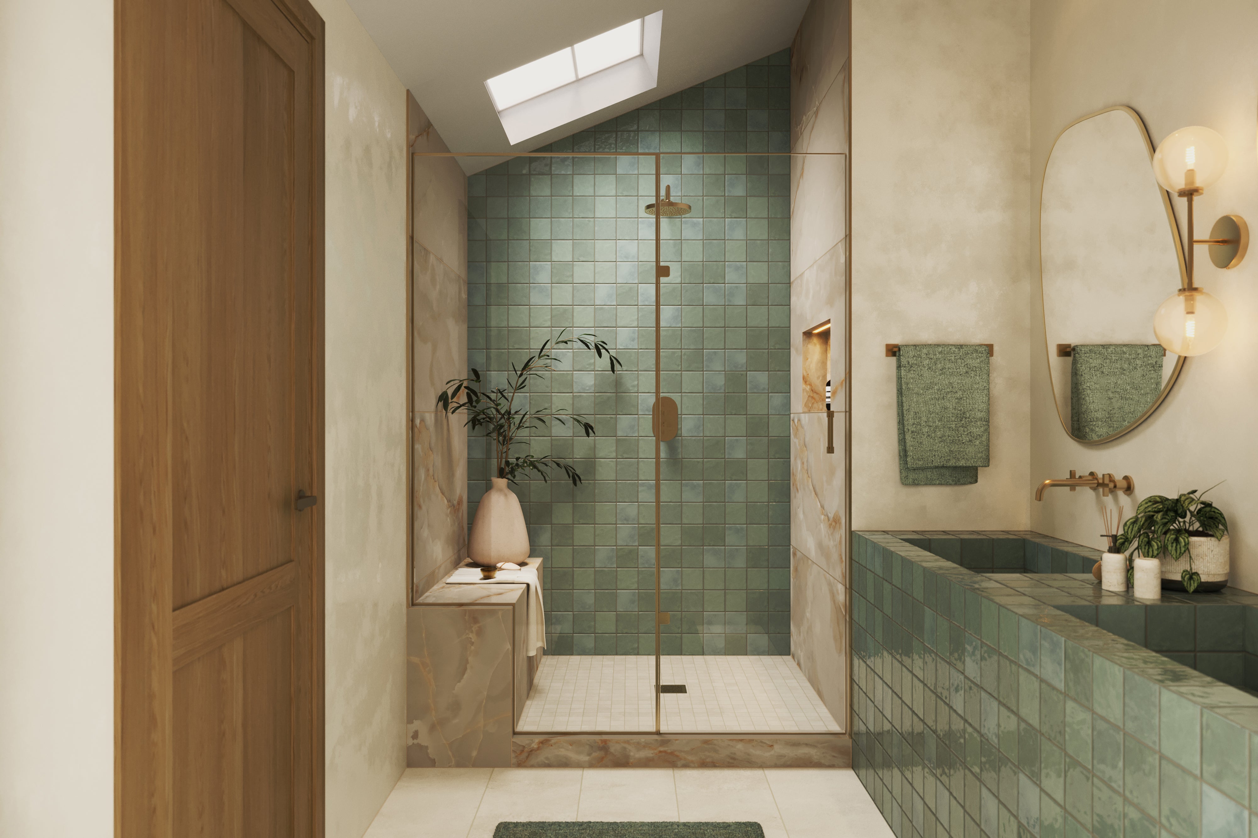 Mila 4x4 Glossy Ceramic Tile in Jade