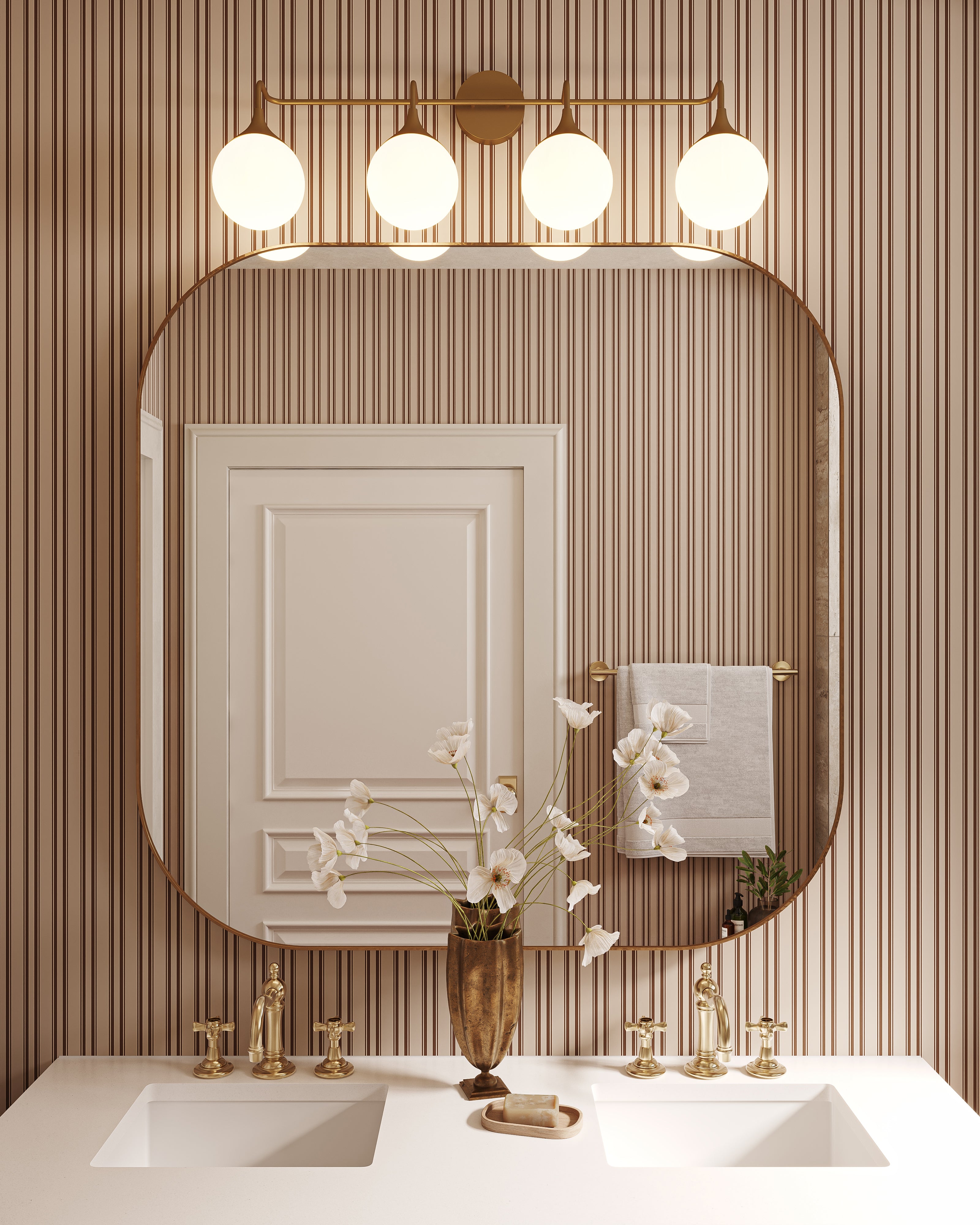 Tristan Square Mirror in Polished Brass