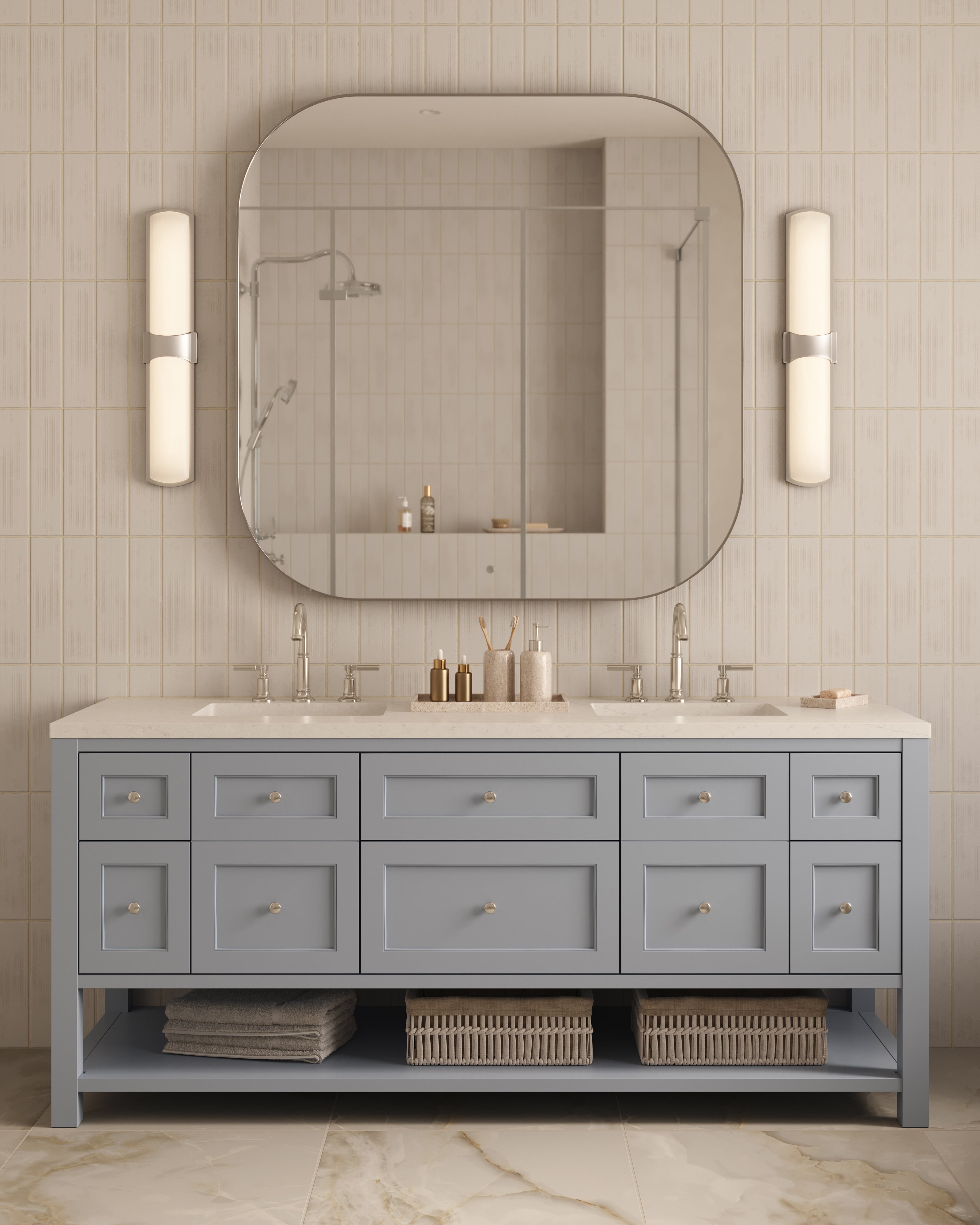 Kai 3x12 Glossy Porcelain Tile in Vintage White