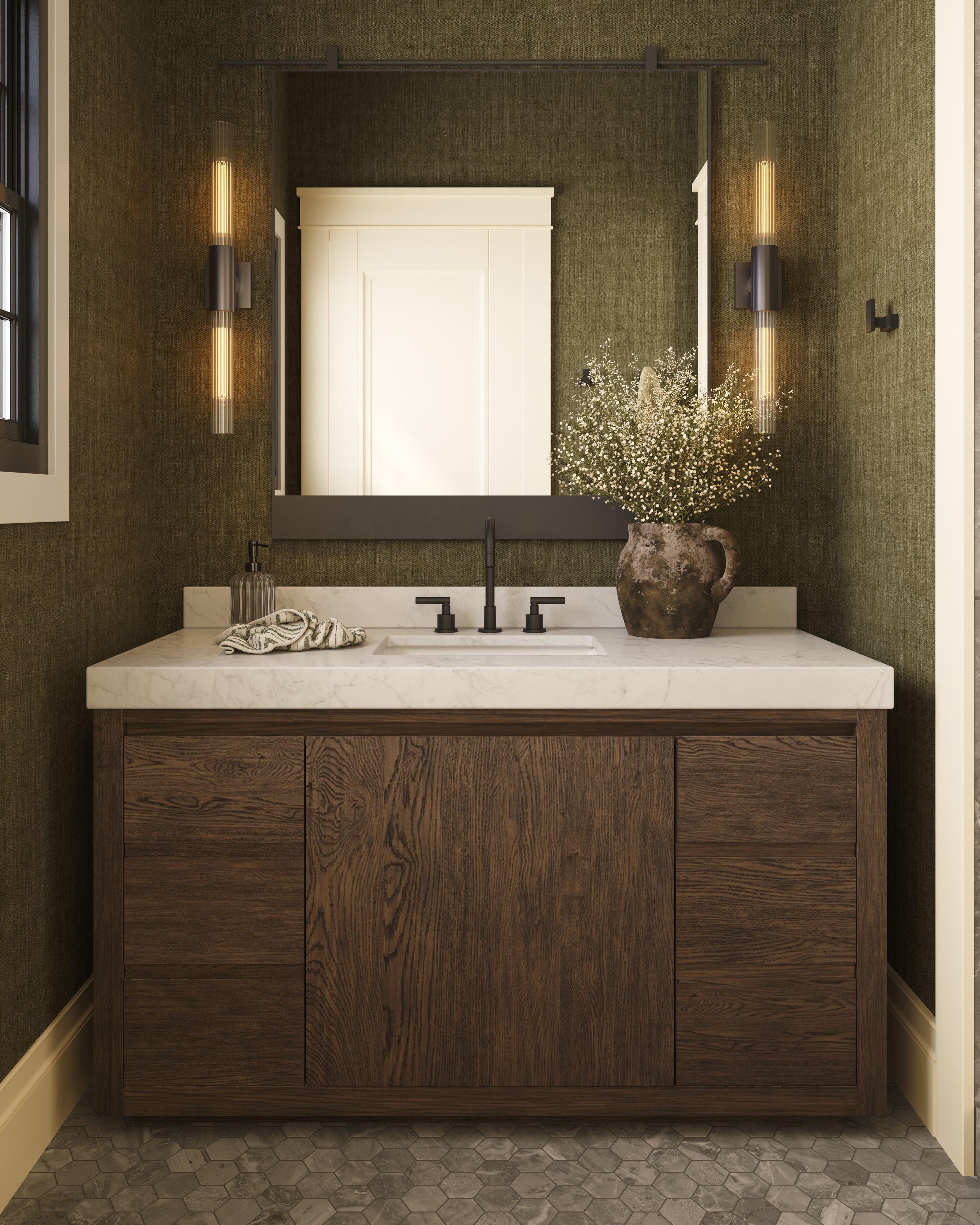 Blair 3 x 3 Matte Porcelain Hexagon Mosaic Tile in Oniciata Grey