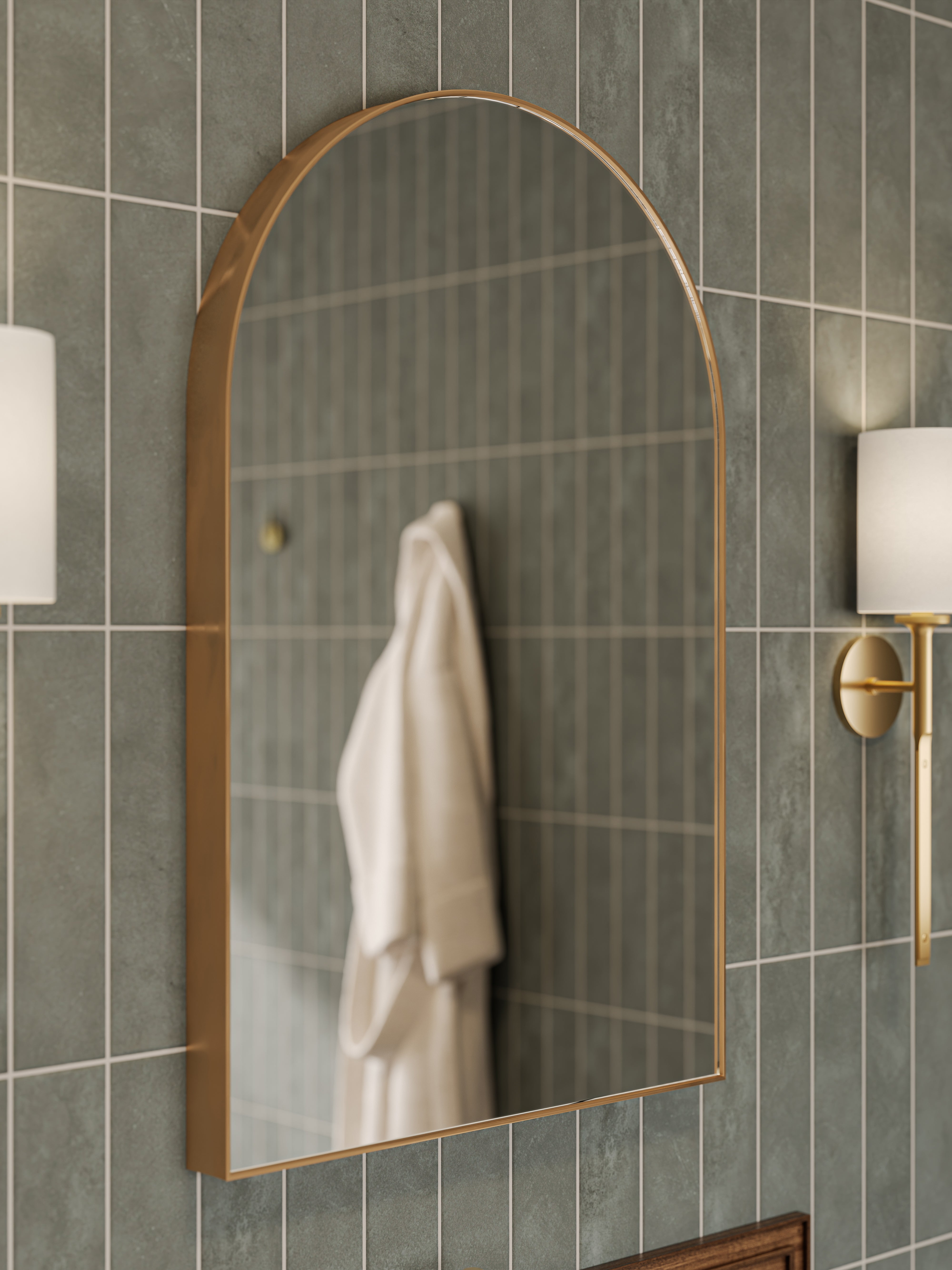 Esmeralda Small Mirror in Polished Brass
