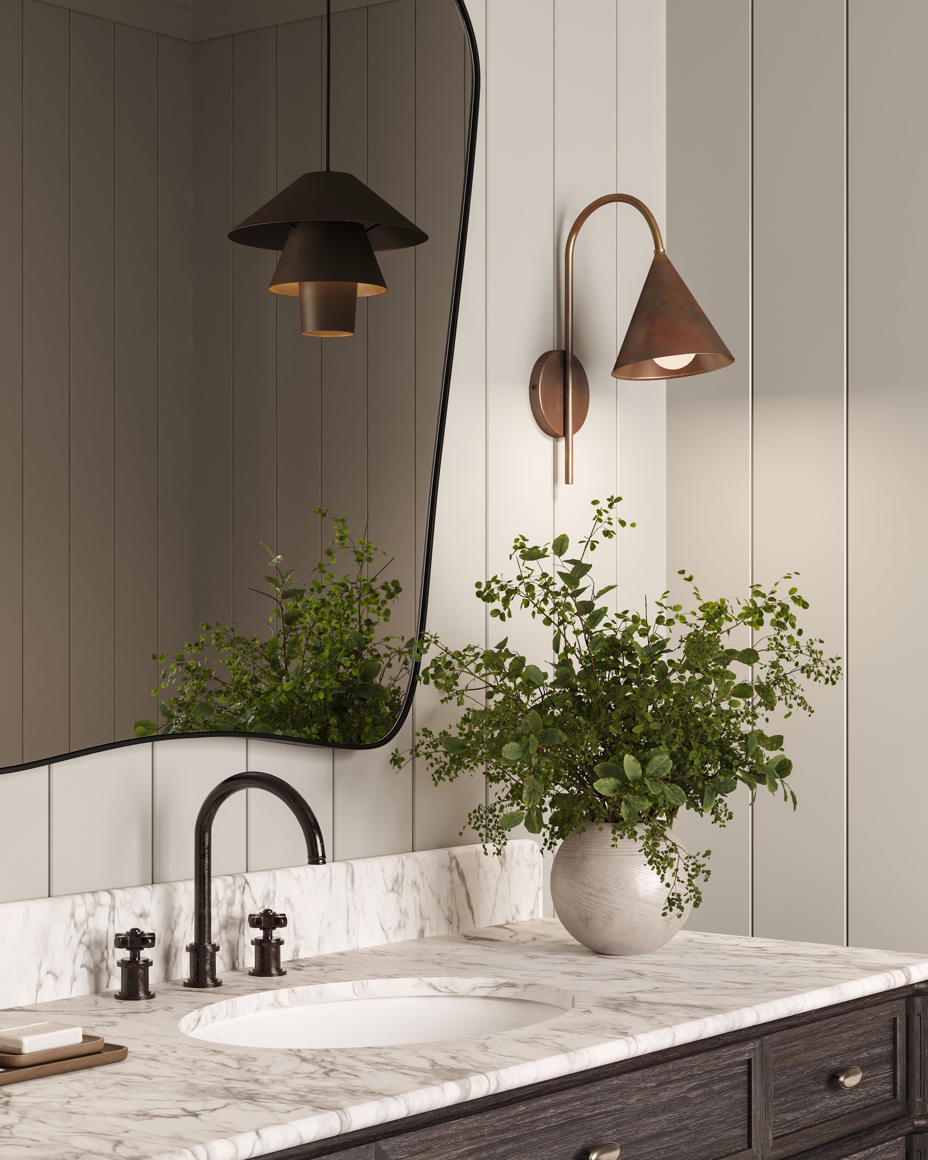 Raelynn Mantel Mirror in Iron Matte Black